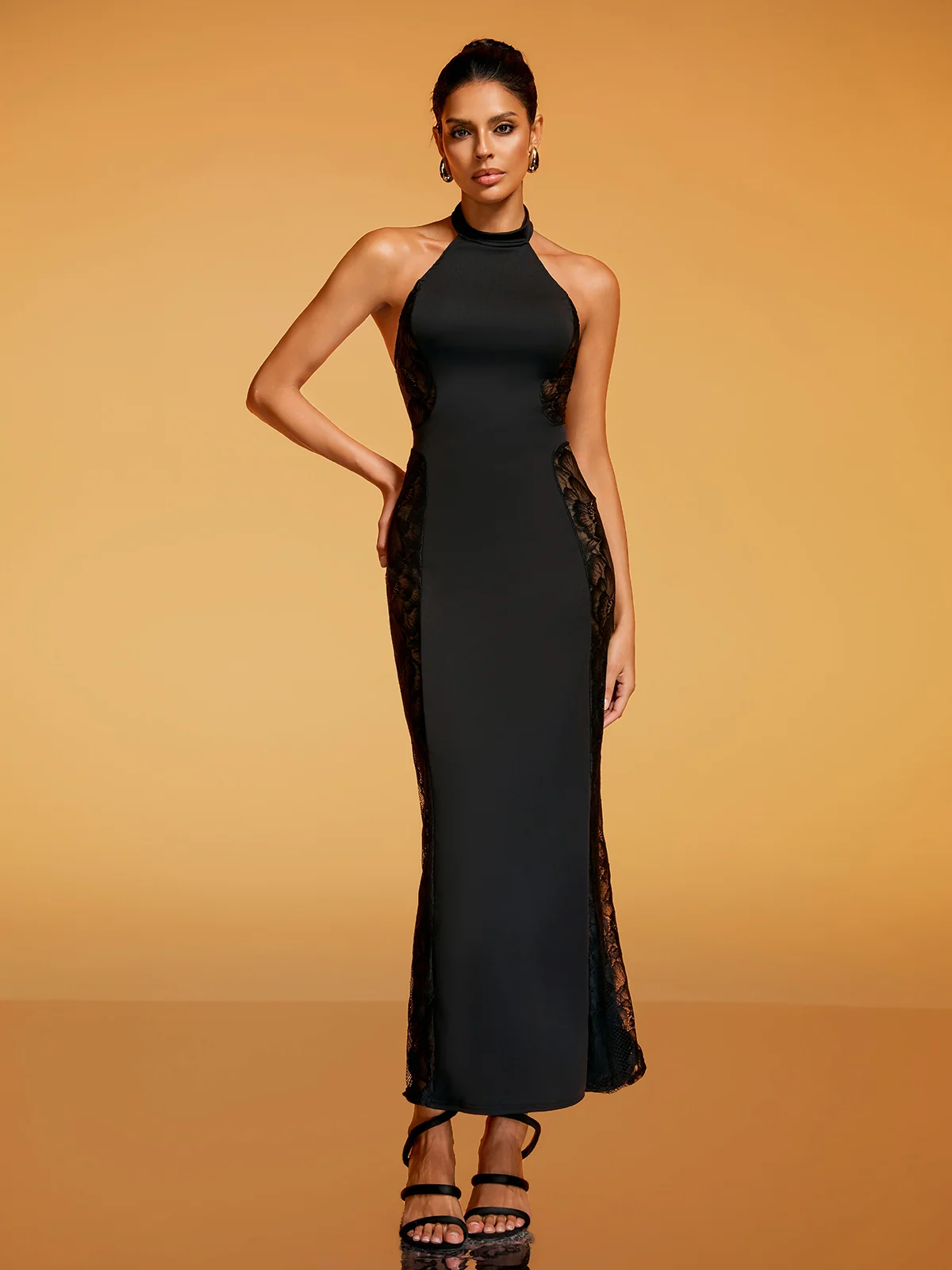 Dianatha Halterneck Lace Midi Dress - Image 2