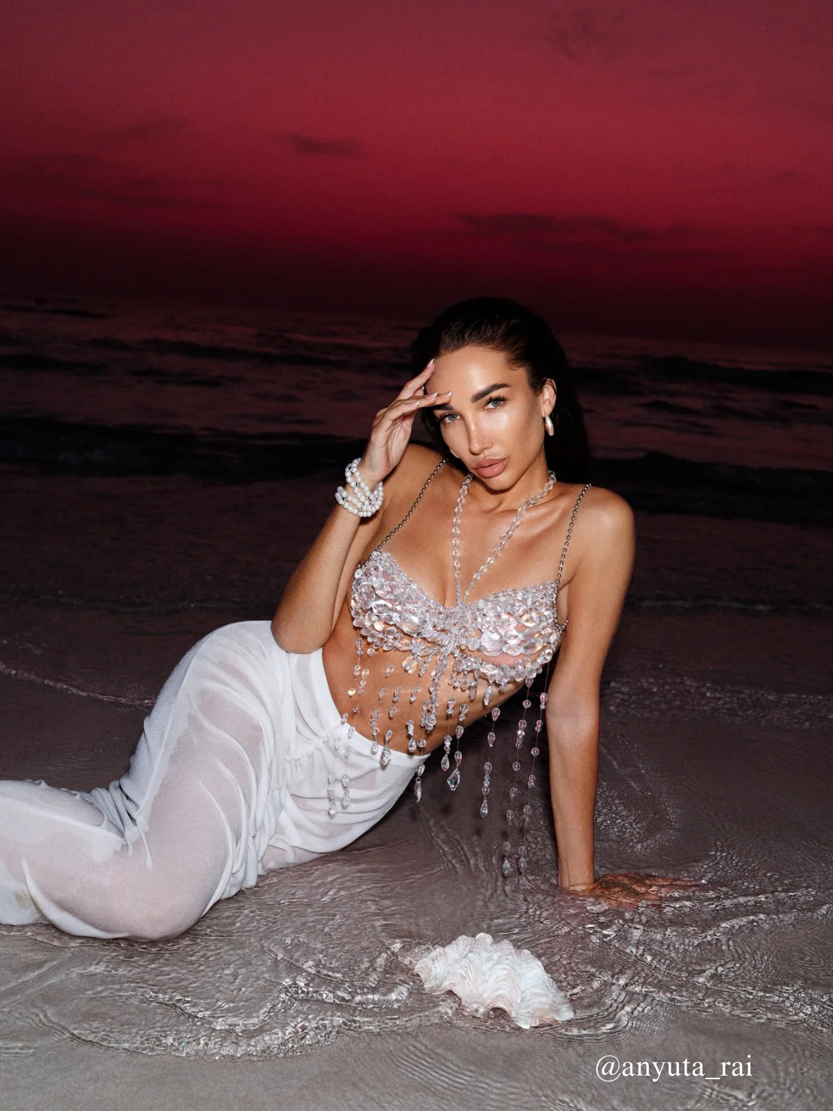 Didrika Fringe Gemstone Beaded Bralette - Image 2