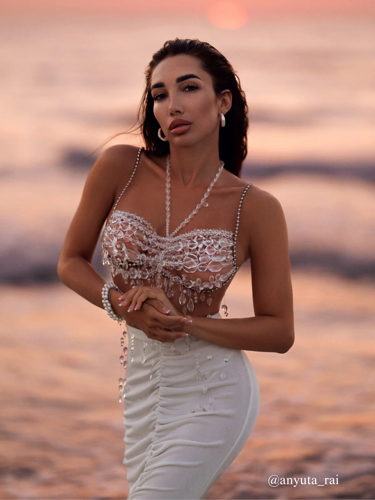 Didrika Fringe Gemstone Beaded Bralette - Image 4