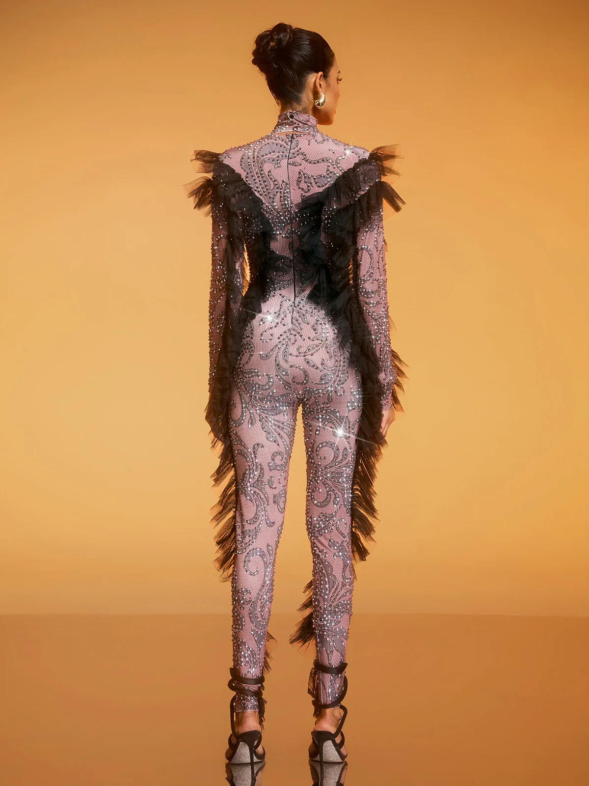 Dilys Tulle Trimmed Rhinestone Jumpsuit - Image 6