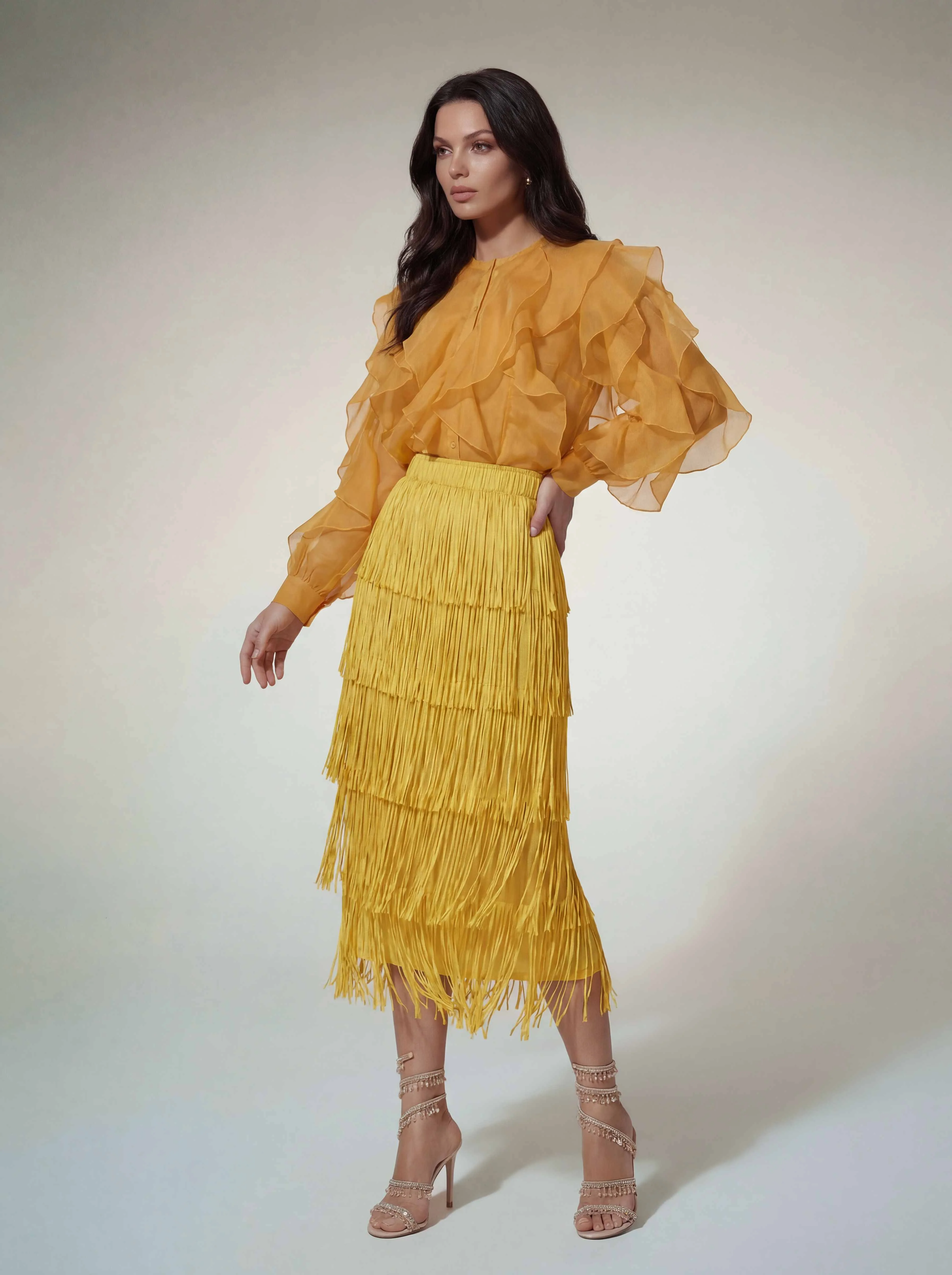 Doryxel Ruffle Fringe Skirt Set - Image 5