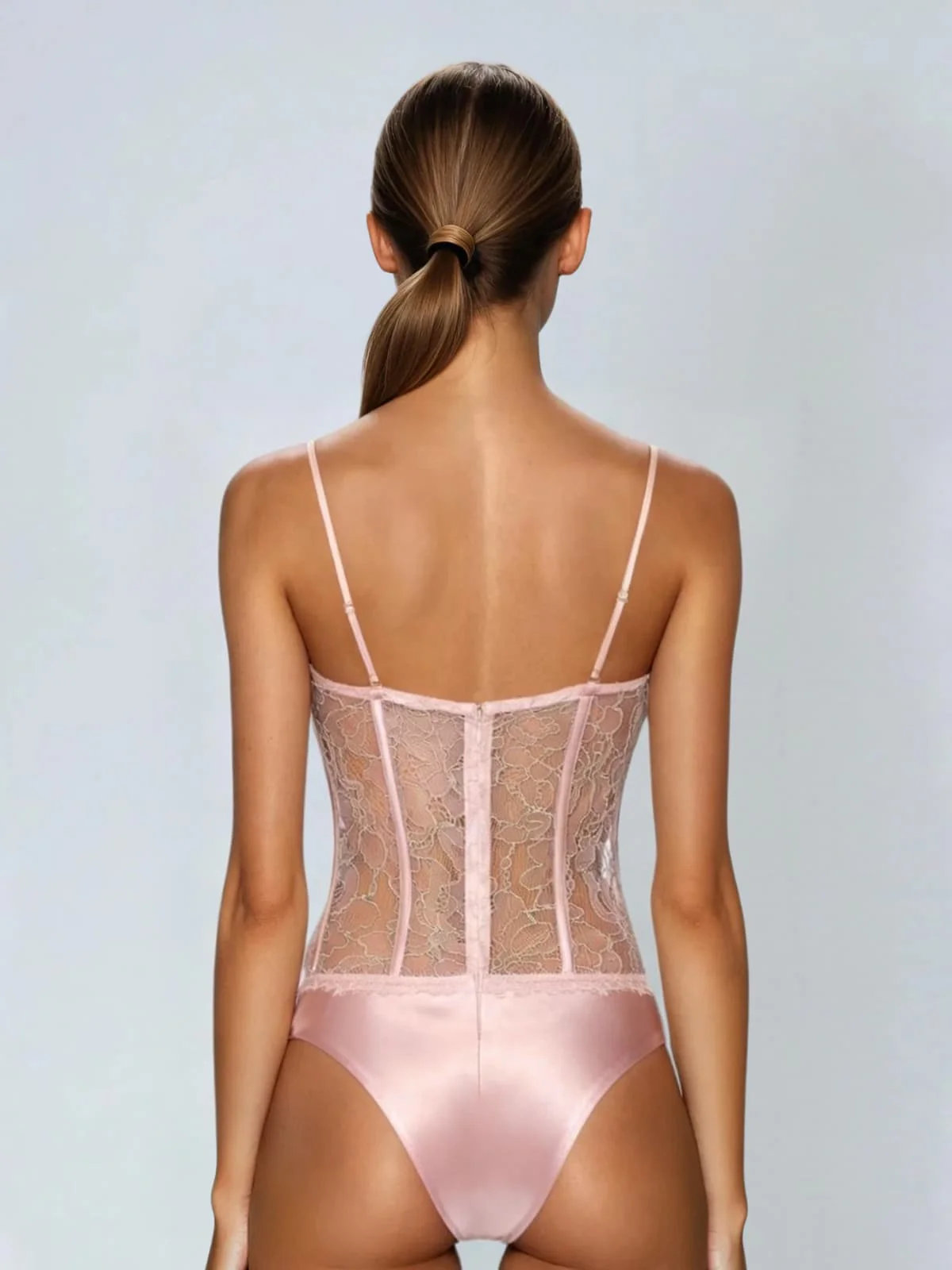 Draxen Spaghetti Corset Lace Bodysuit Set - Image 5