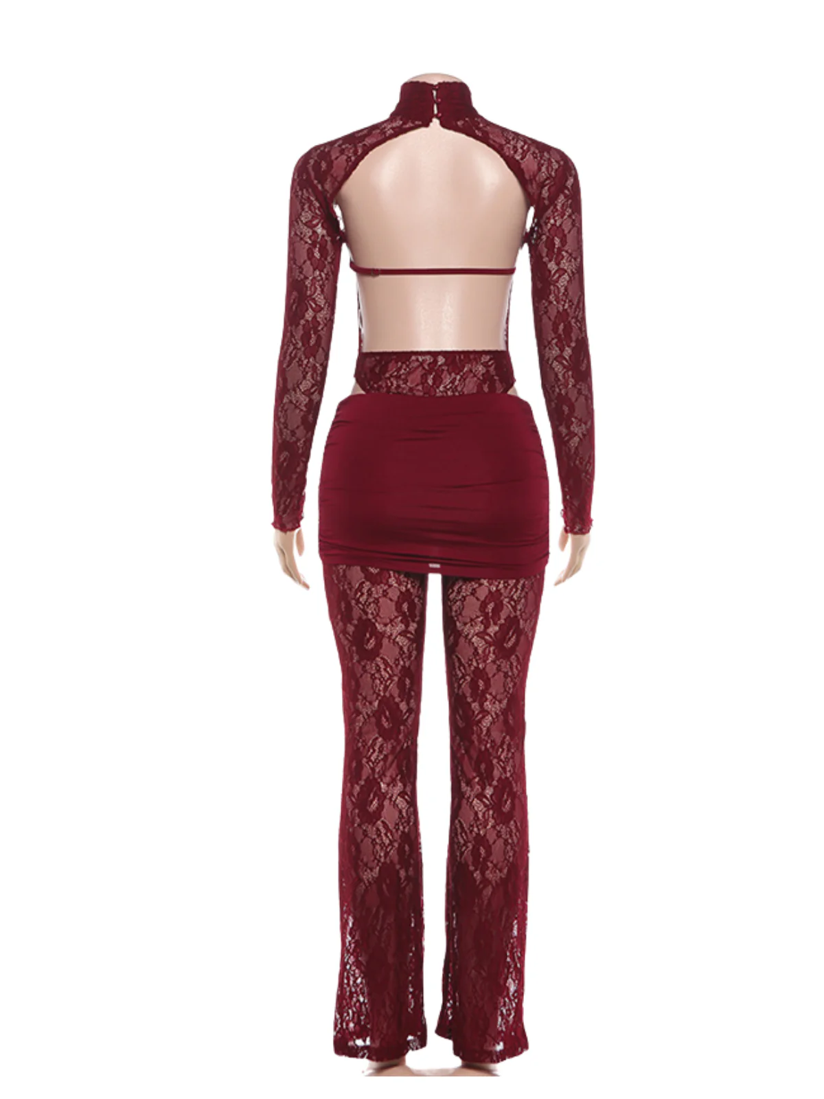 Druvian Cutout Lace Flare Pants Set - Image 6