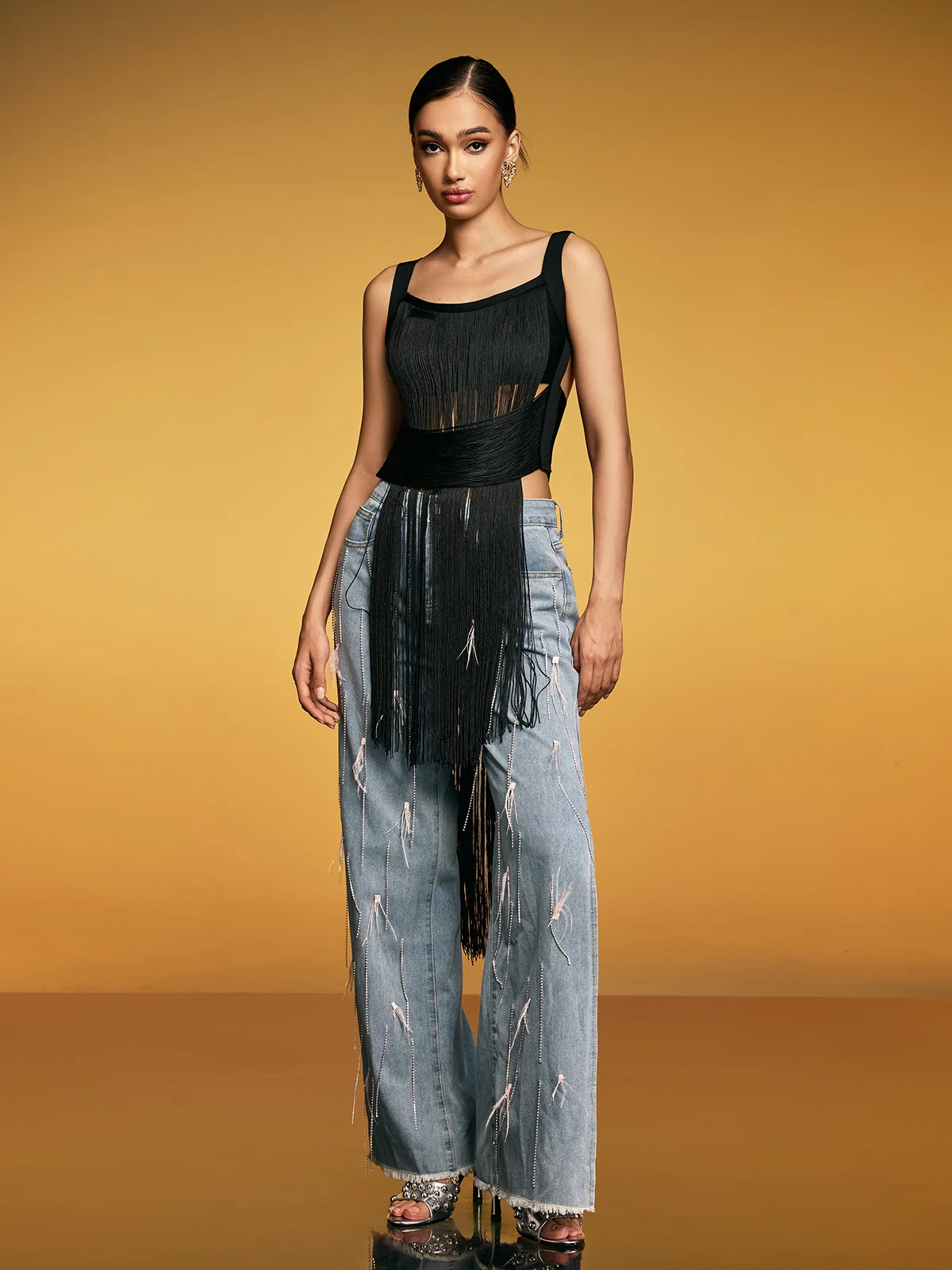 Dualine Fringe Bandage Top - Image 3