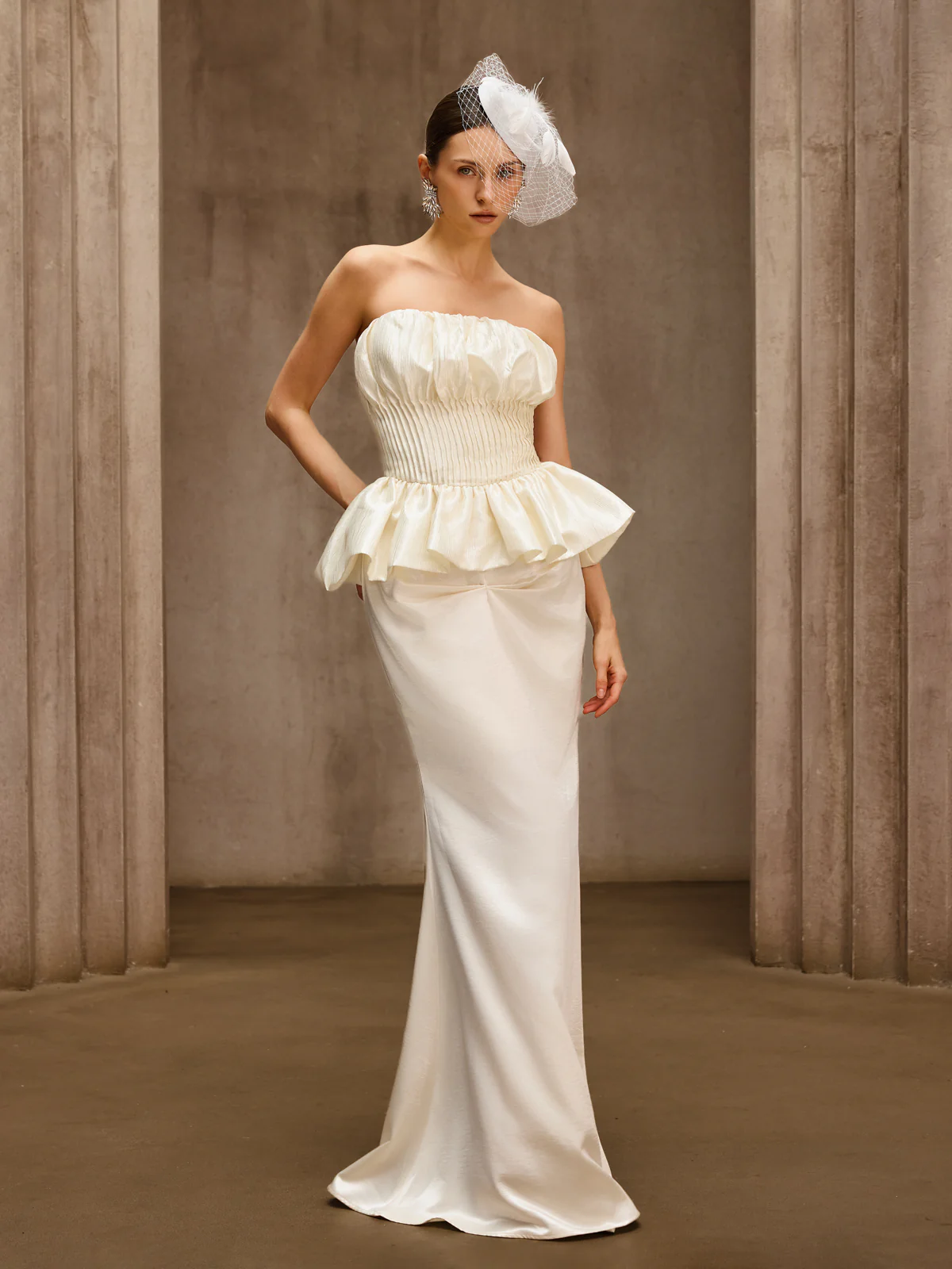Dysis Strapless Pleated Maxi Dress - Image 3