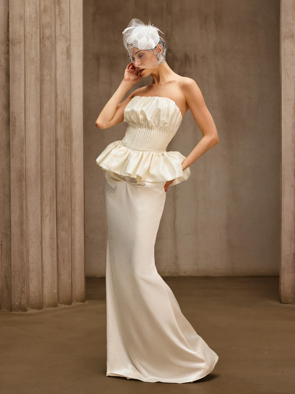 Dysis Strapless Pleated Maxi Dress - Image 4