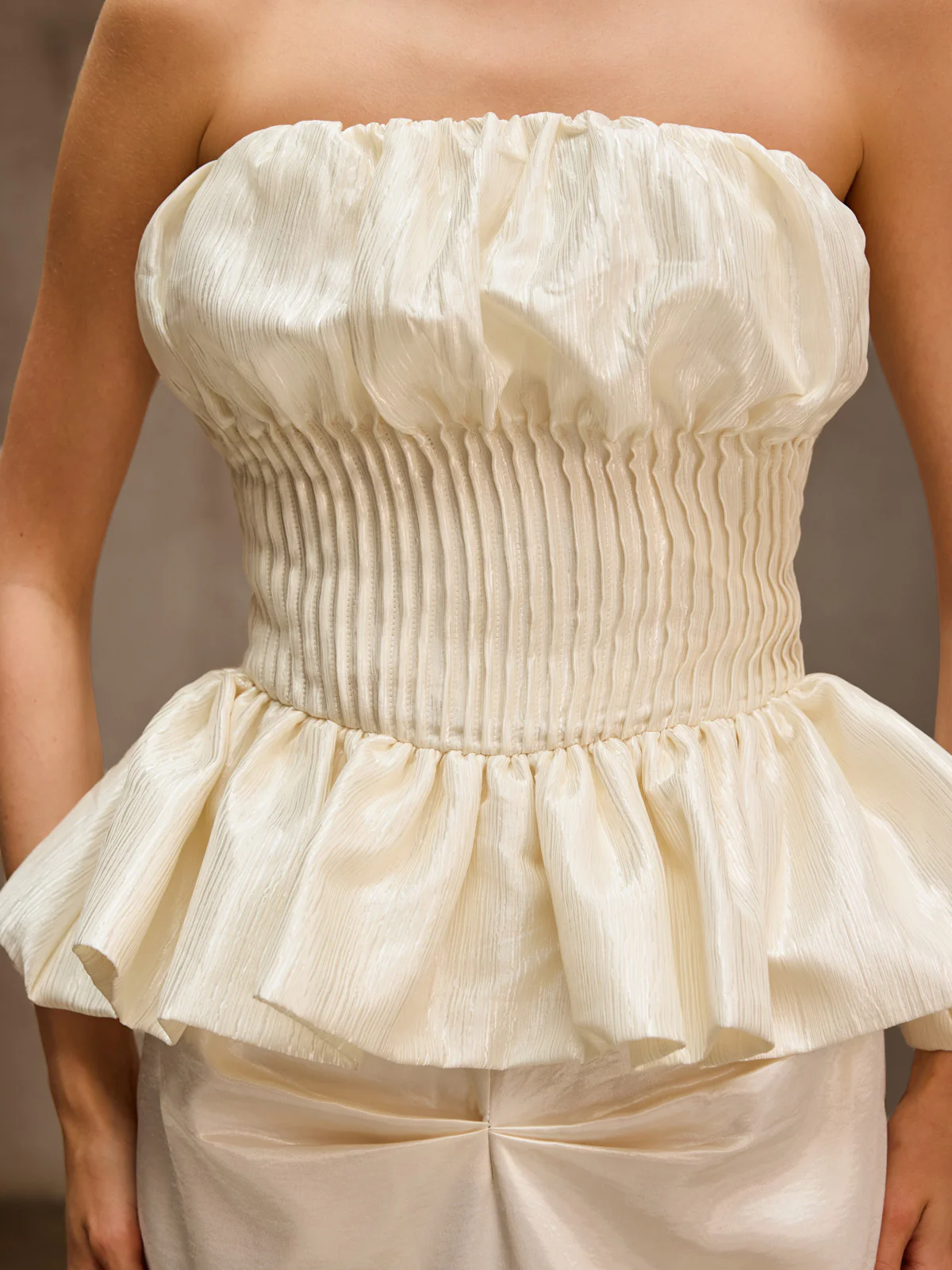 Dysis Strapless Pleated Maxi Dress - Image 8