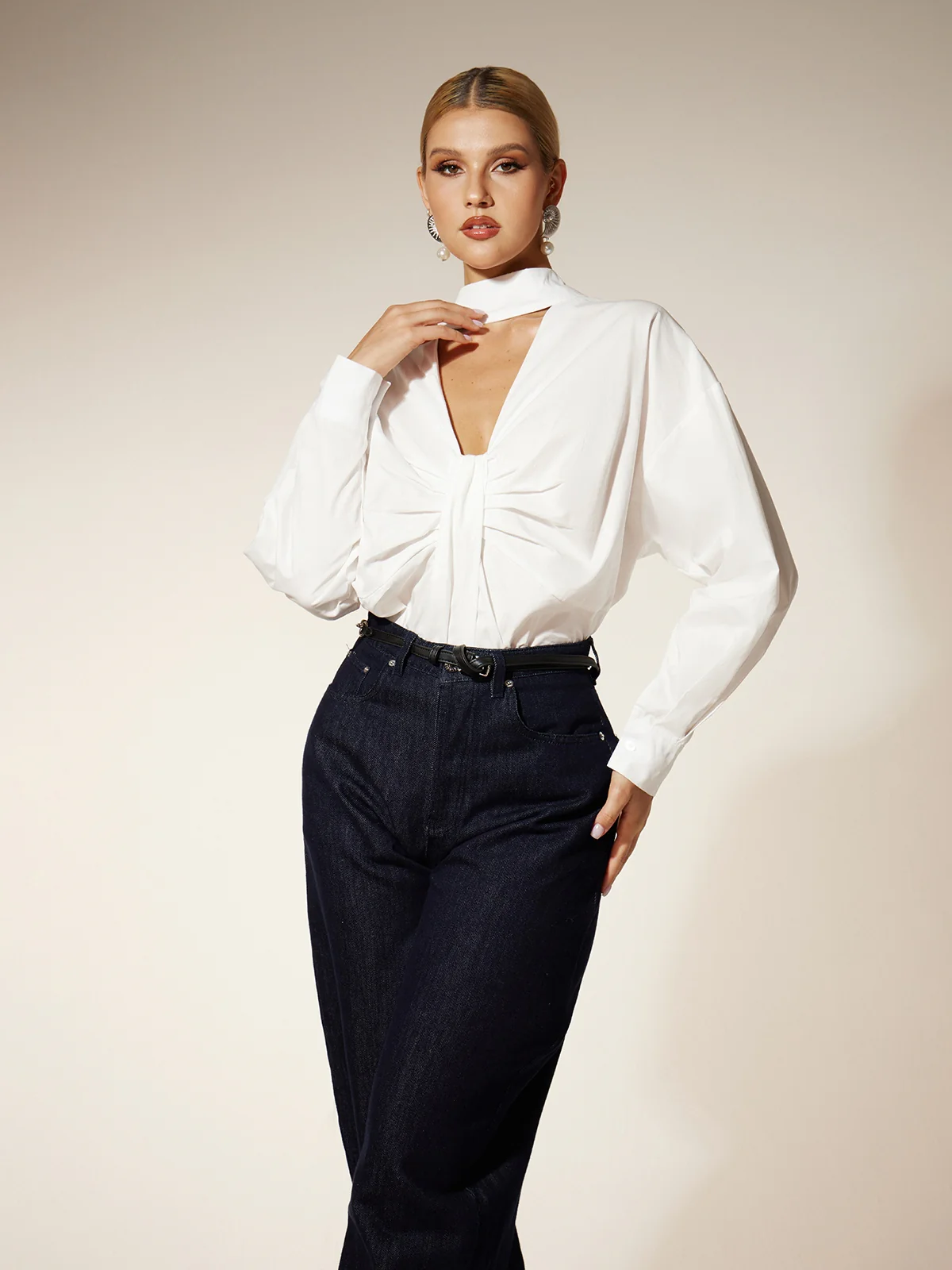Ehawee Long Sleeve Cutout Shirt - Image 2