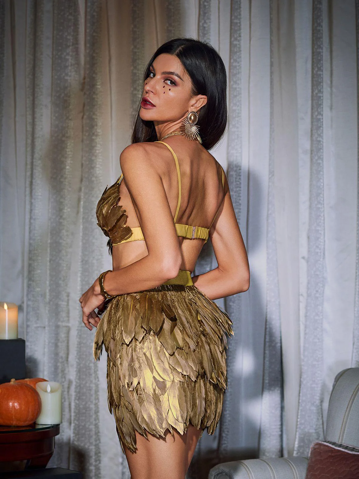 Eir Feather Trimmed Skirt Set - Image 6
