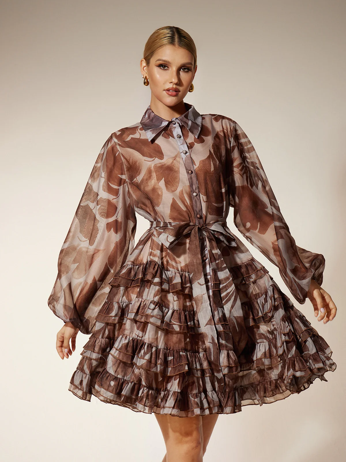 Eivin Ruffle Tiered Printed Mini Dress - Image 4