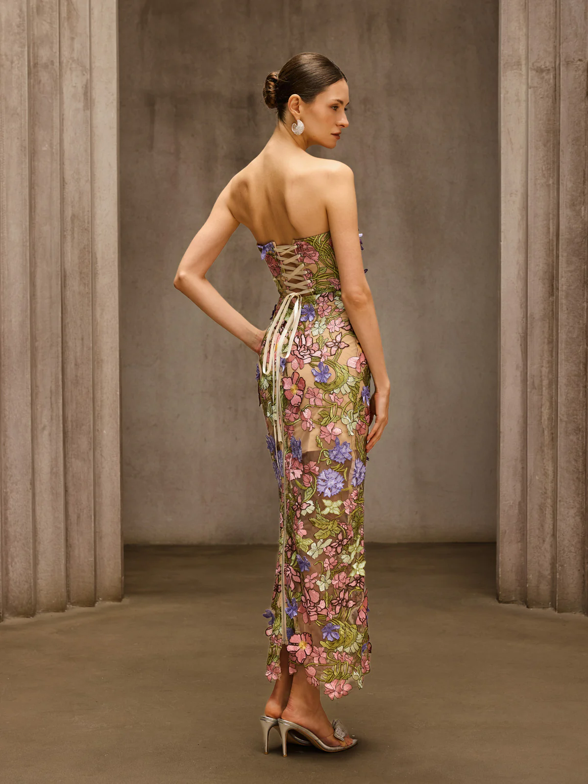 Eldrith Strapless Floral Embroidered Maxi Dress - Image 8