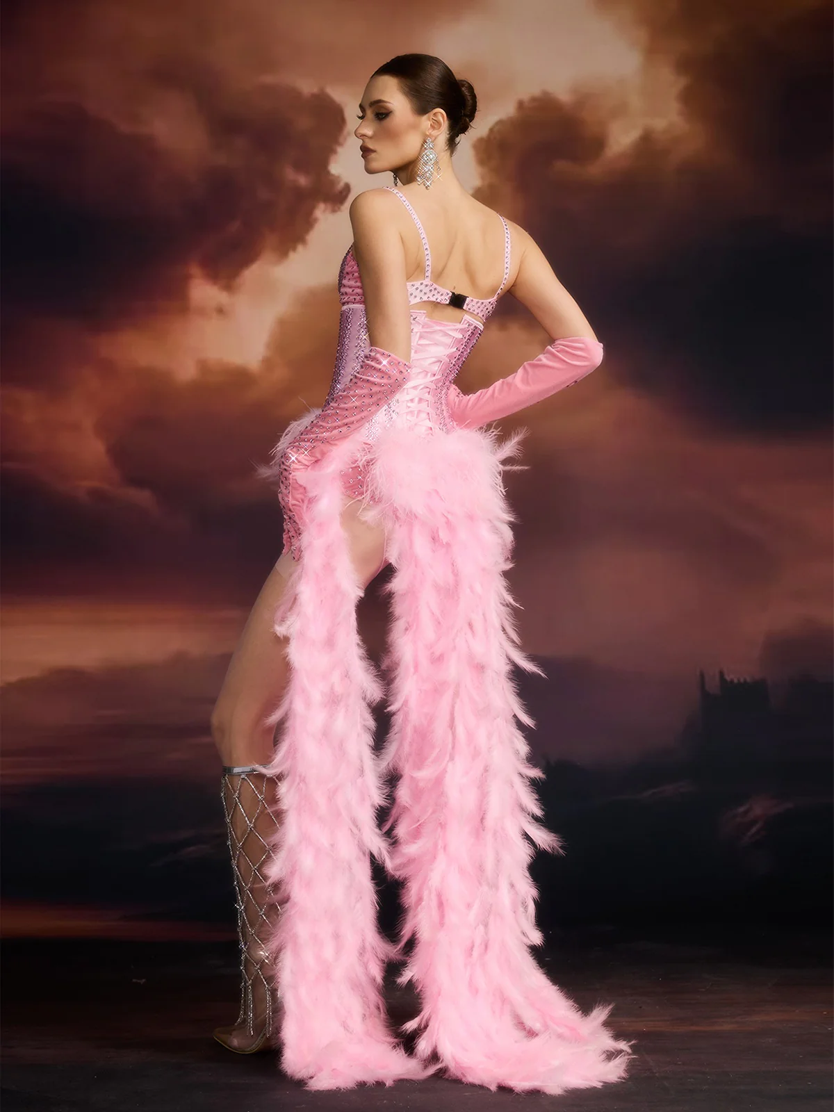 Elfreda Feather Crystal Corset Bikini Set - Image 6