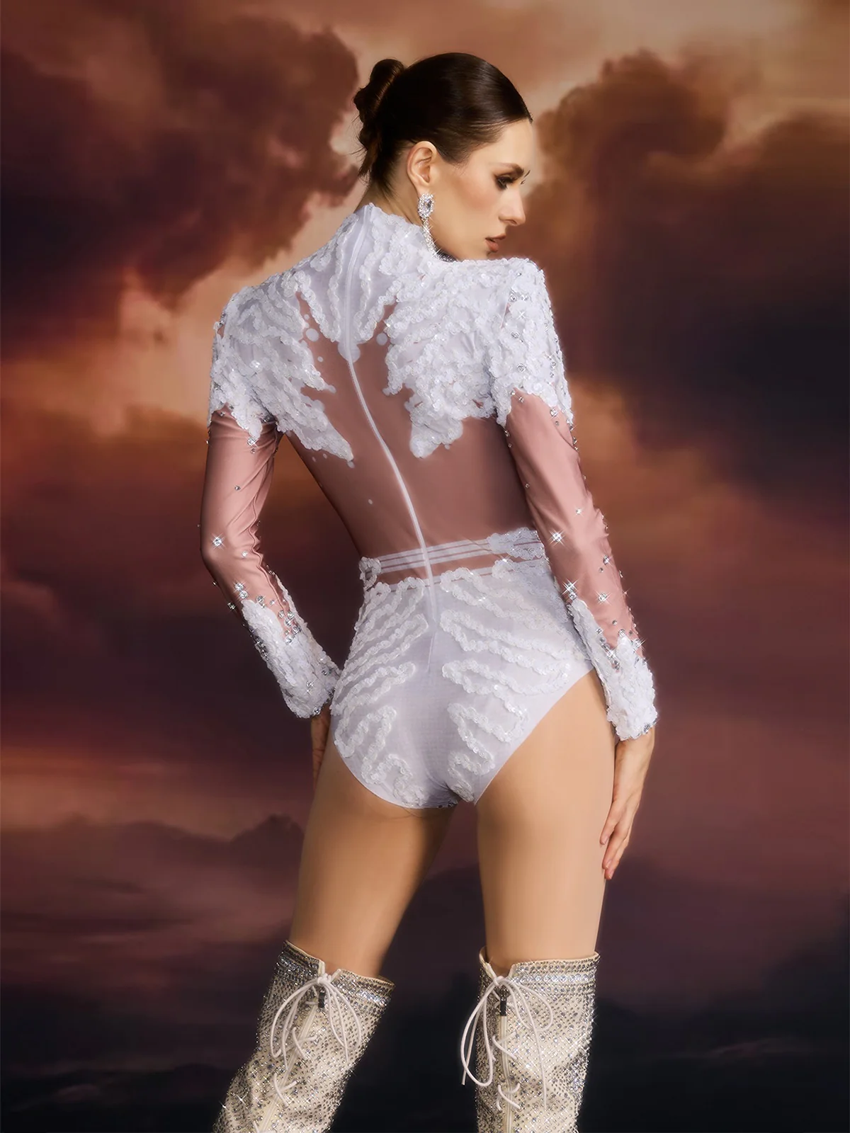 Elisaveta Sequin Rhinestone Bodysuit - Image 6