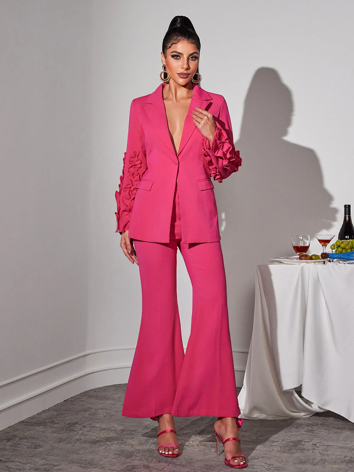 Ellasyn Long Sleeve Ruffle Pants Set - Image 3