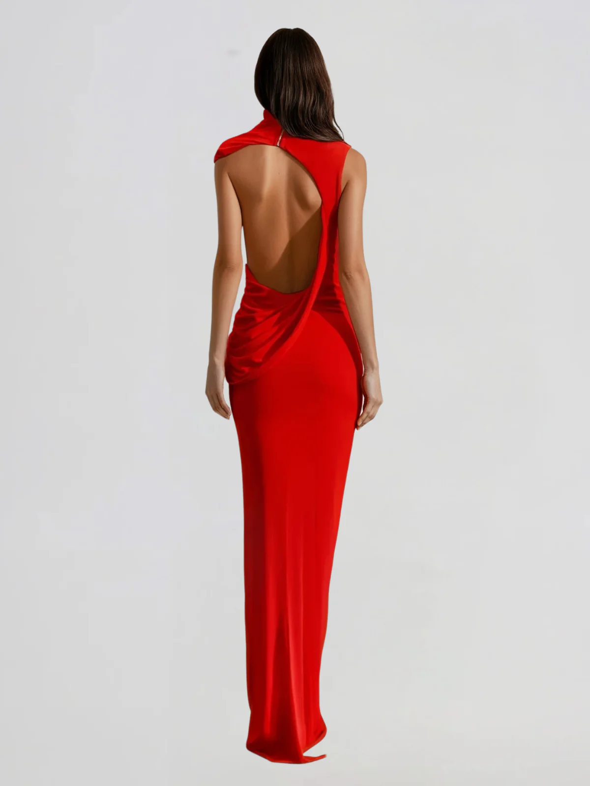 Elviro Backless Ruched Maxi Dress
