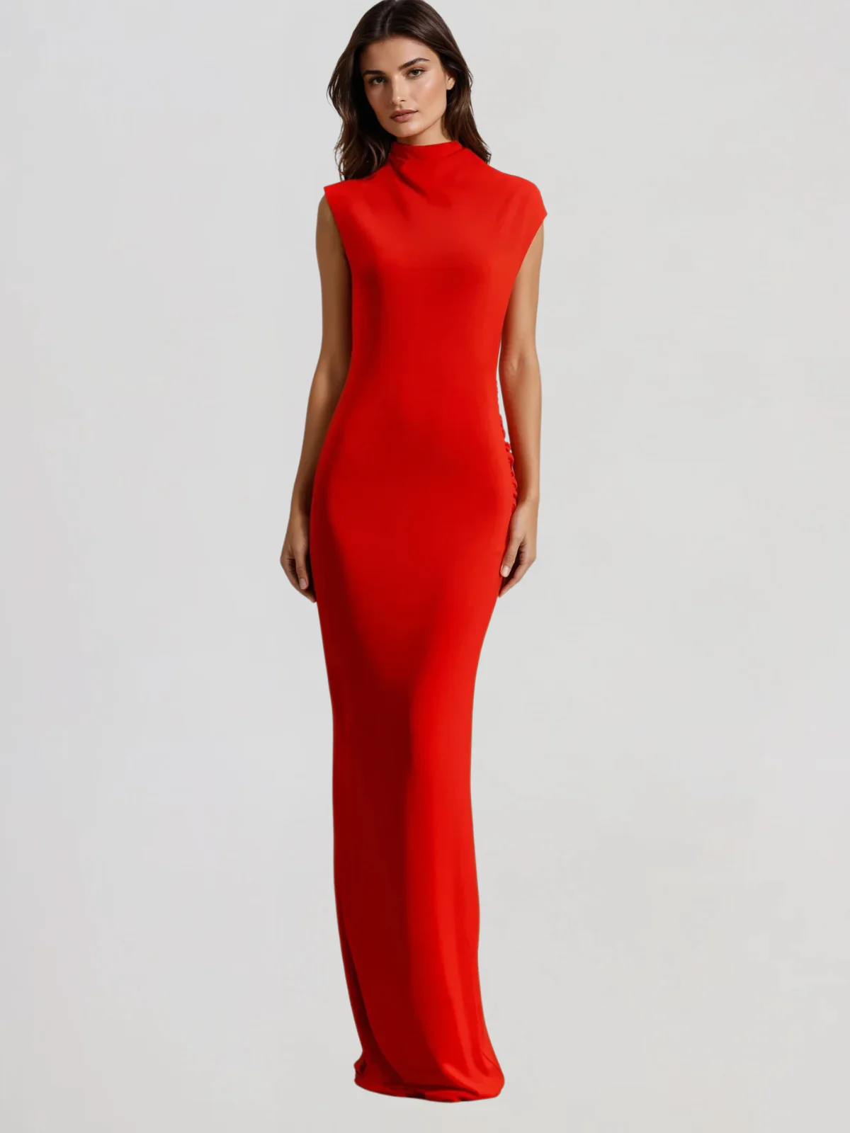 Elviro Backless Ruched Maxi Dress - Image 4