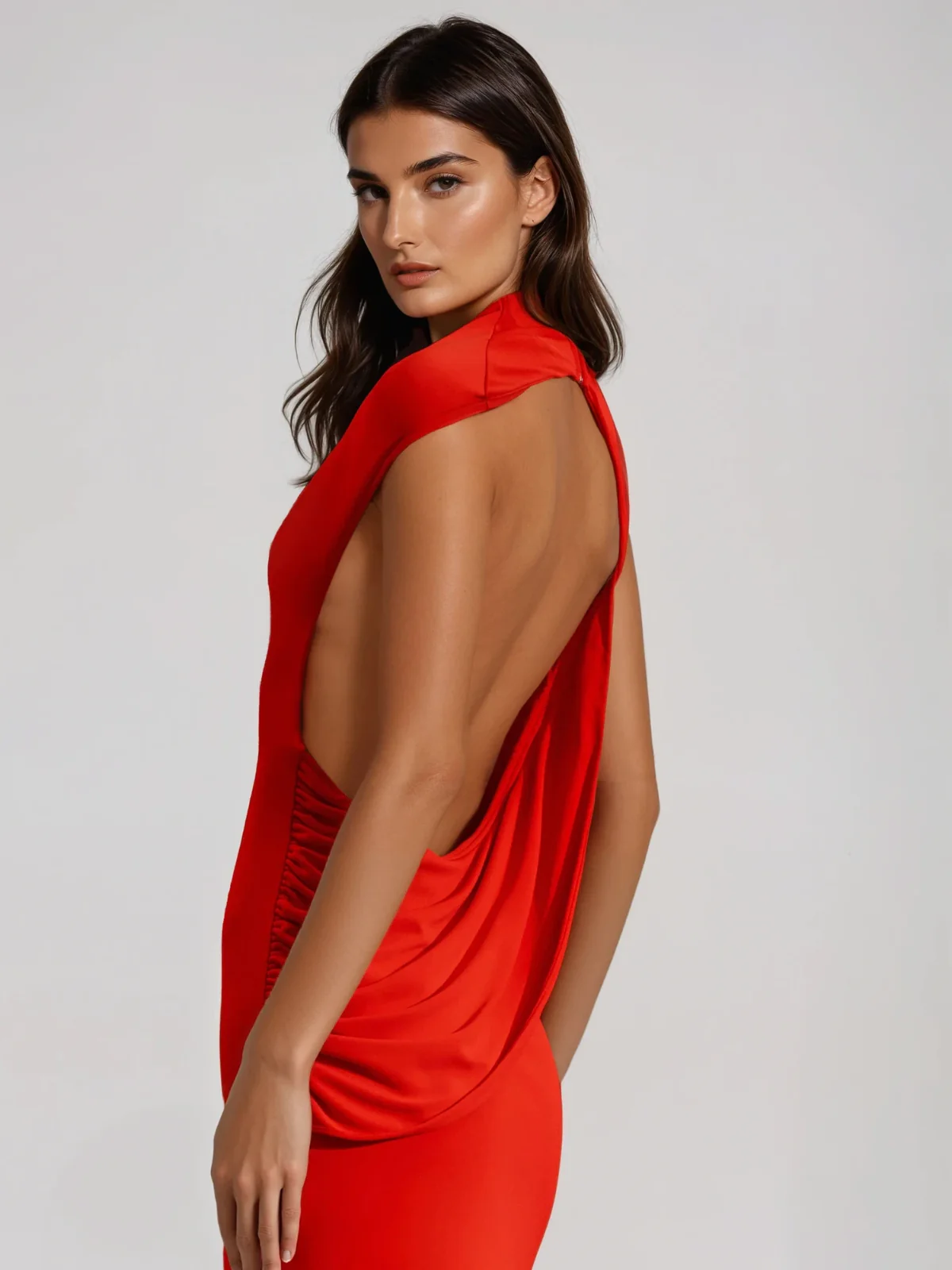 Elviro Backless Ruched Maxi Dress - Image 6