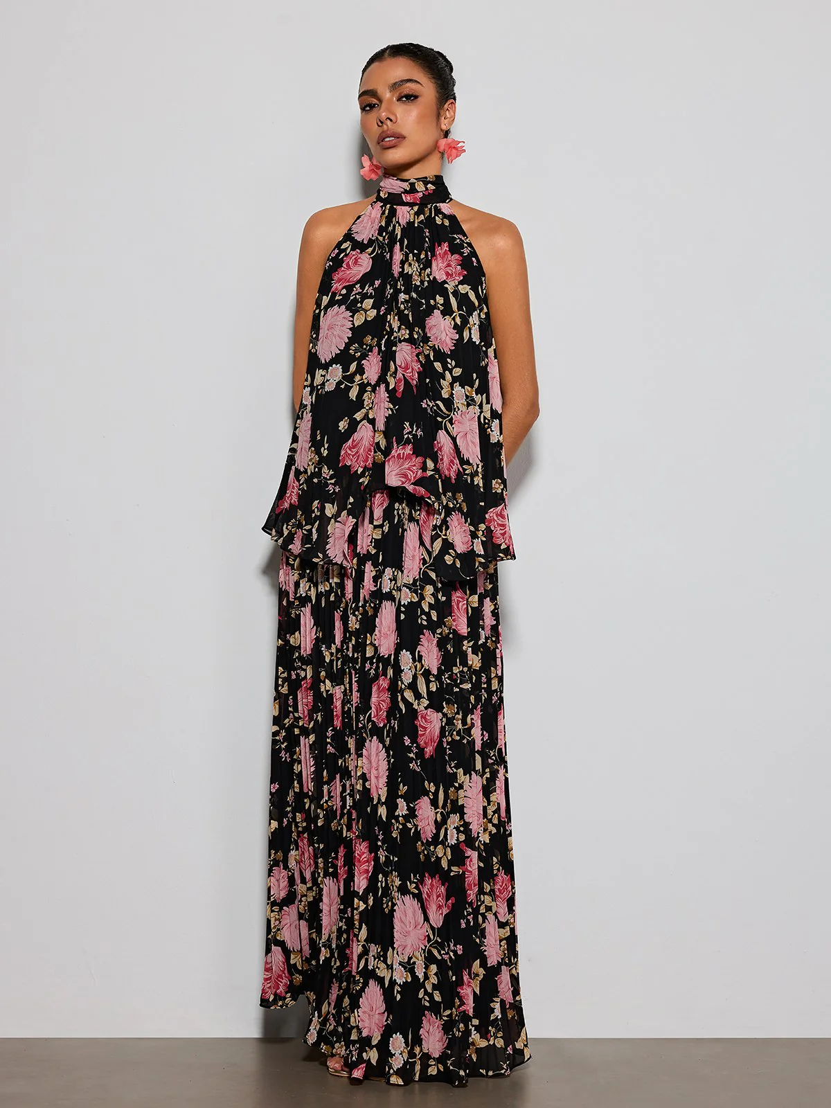 Erma Halterneck Floral Printed Maxi Dress - Image 4