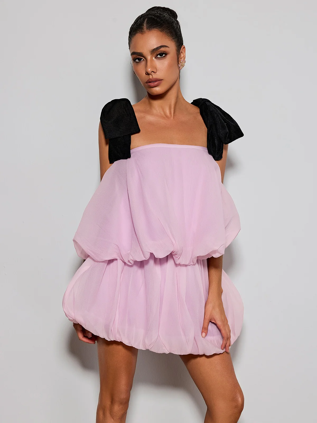 Ermias Tiered Bubble Mini Dress - Image 2