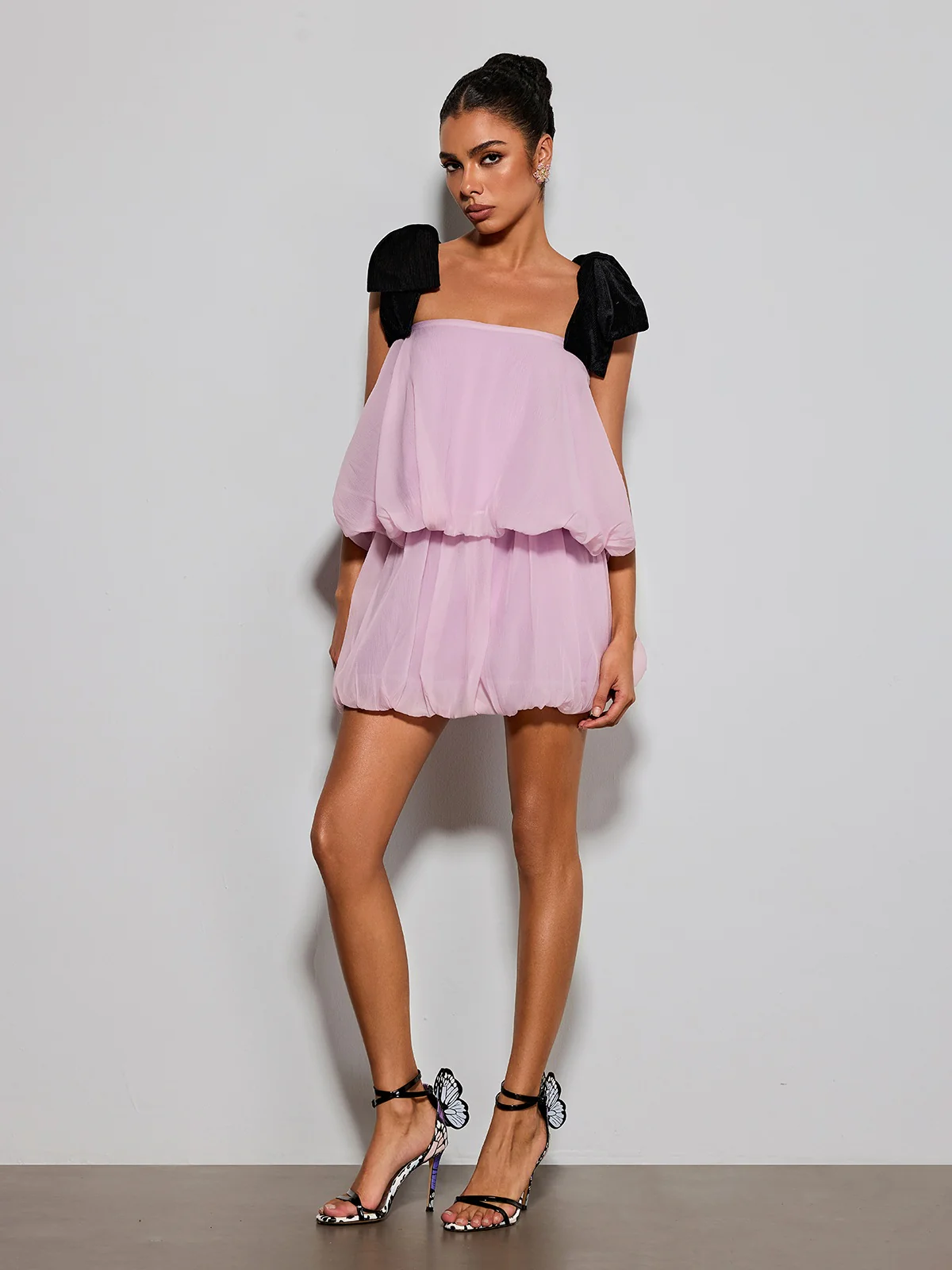 Ermias Tiered Bubble Mini Dress - Image 3