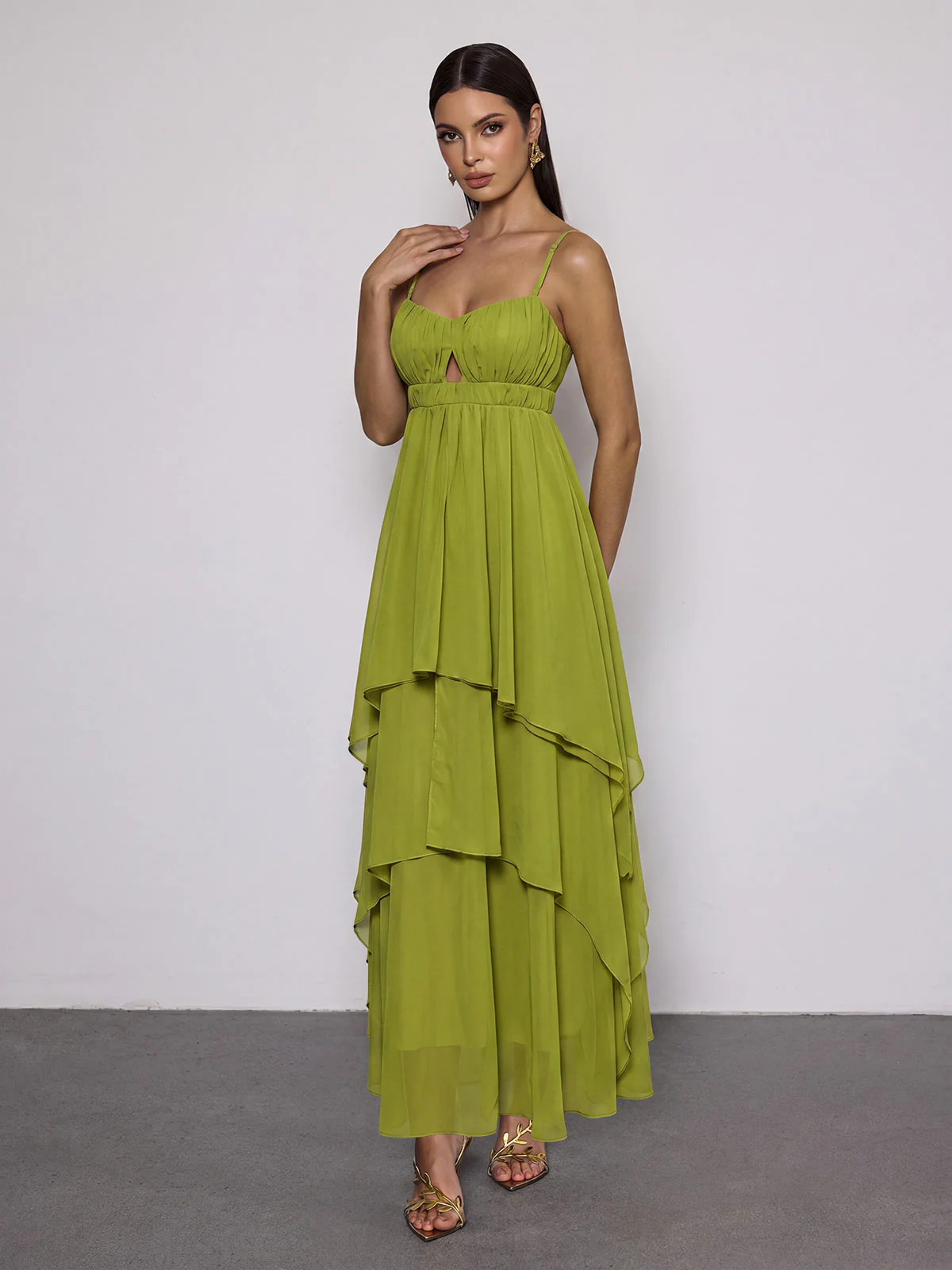 Escobar Spaghetti Pleated Maxi Dress - Image 3