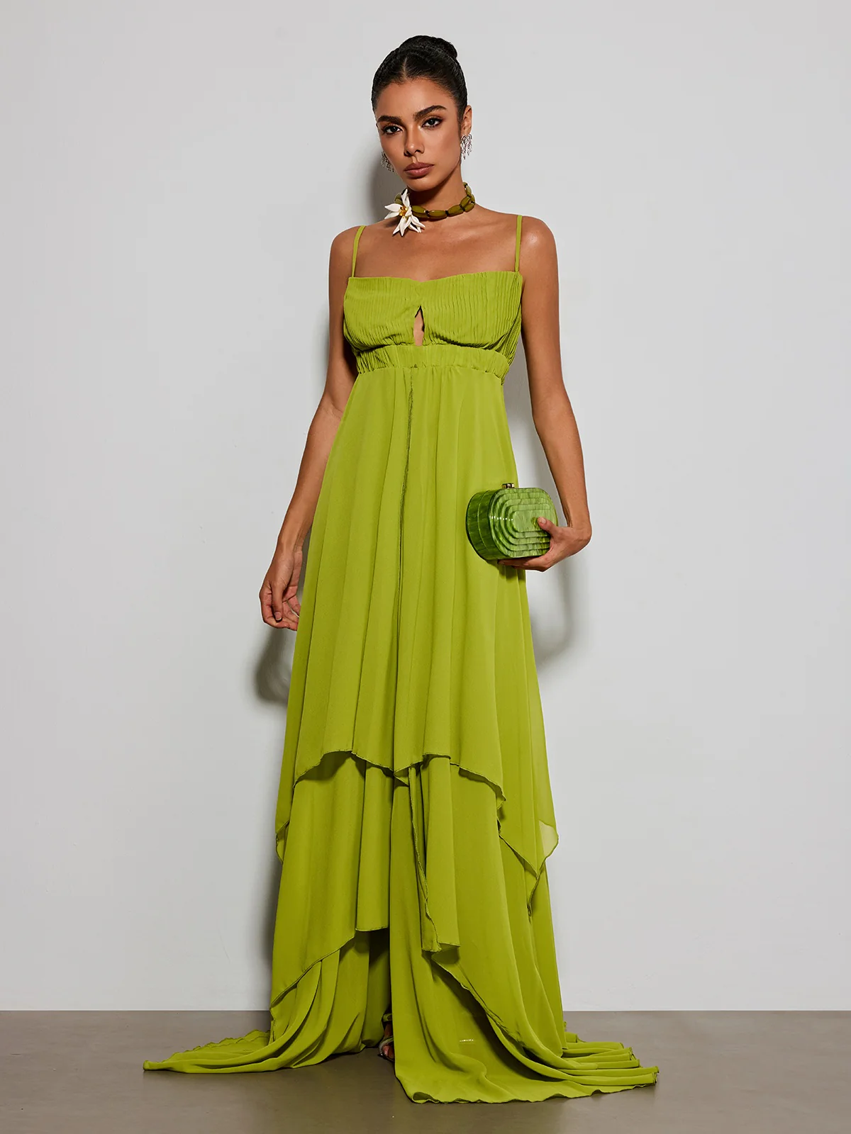 Escobar Spaghetti Pleated Maxi Dress - Image 2