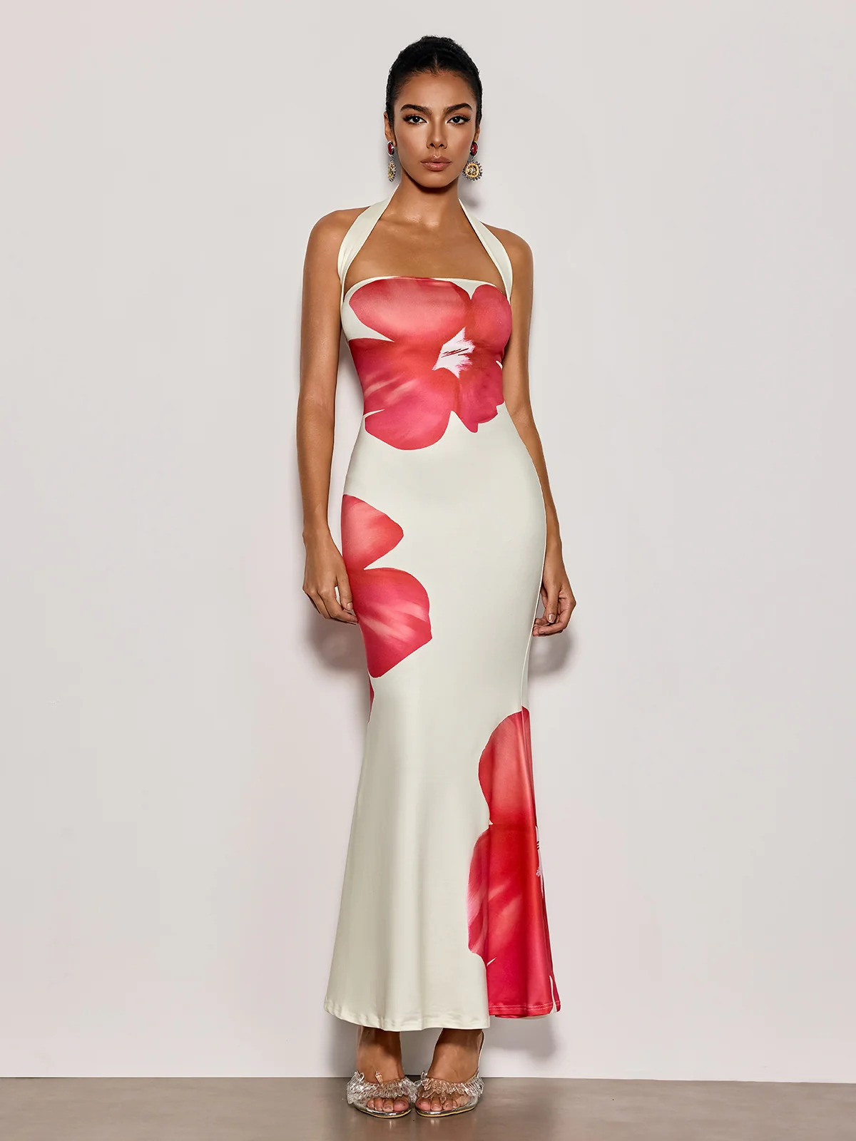 Esmor Halterneck Floral Maxi Dress - Image 4