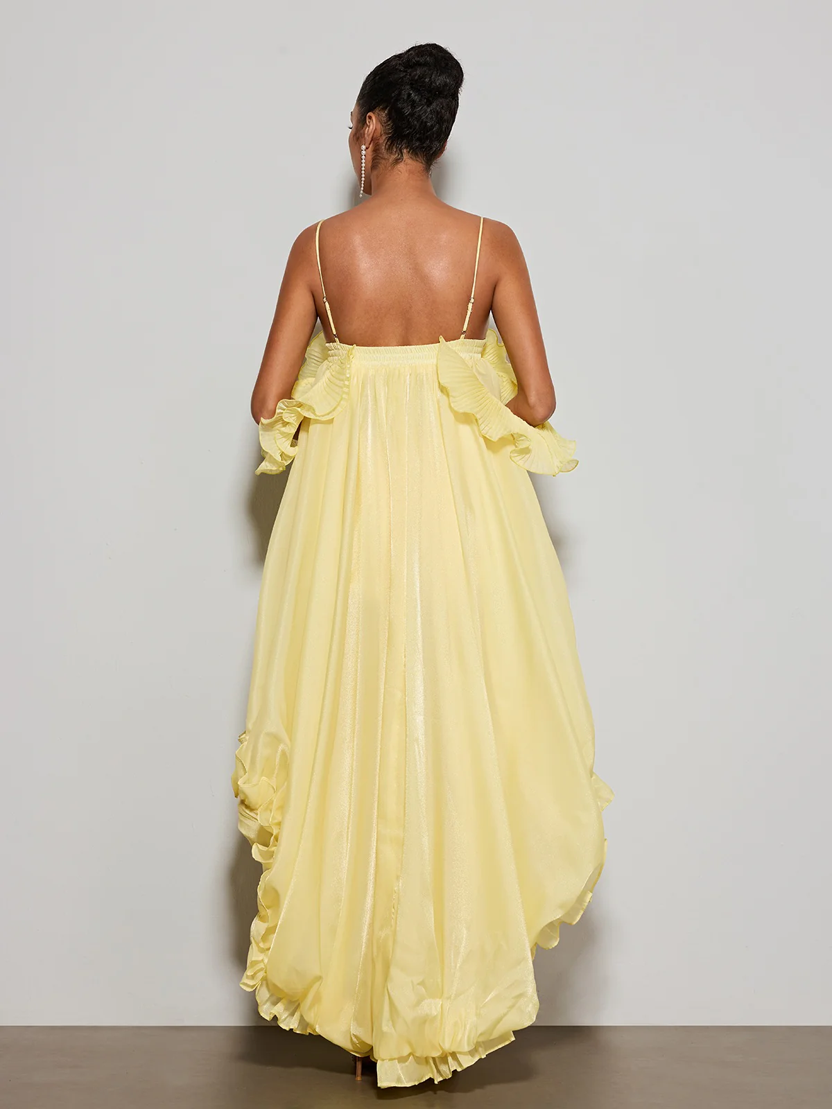 Euleta Spaghetti Ruffle Asymmetric Dress - Image 7