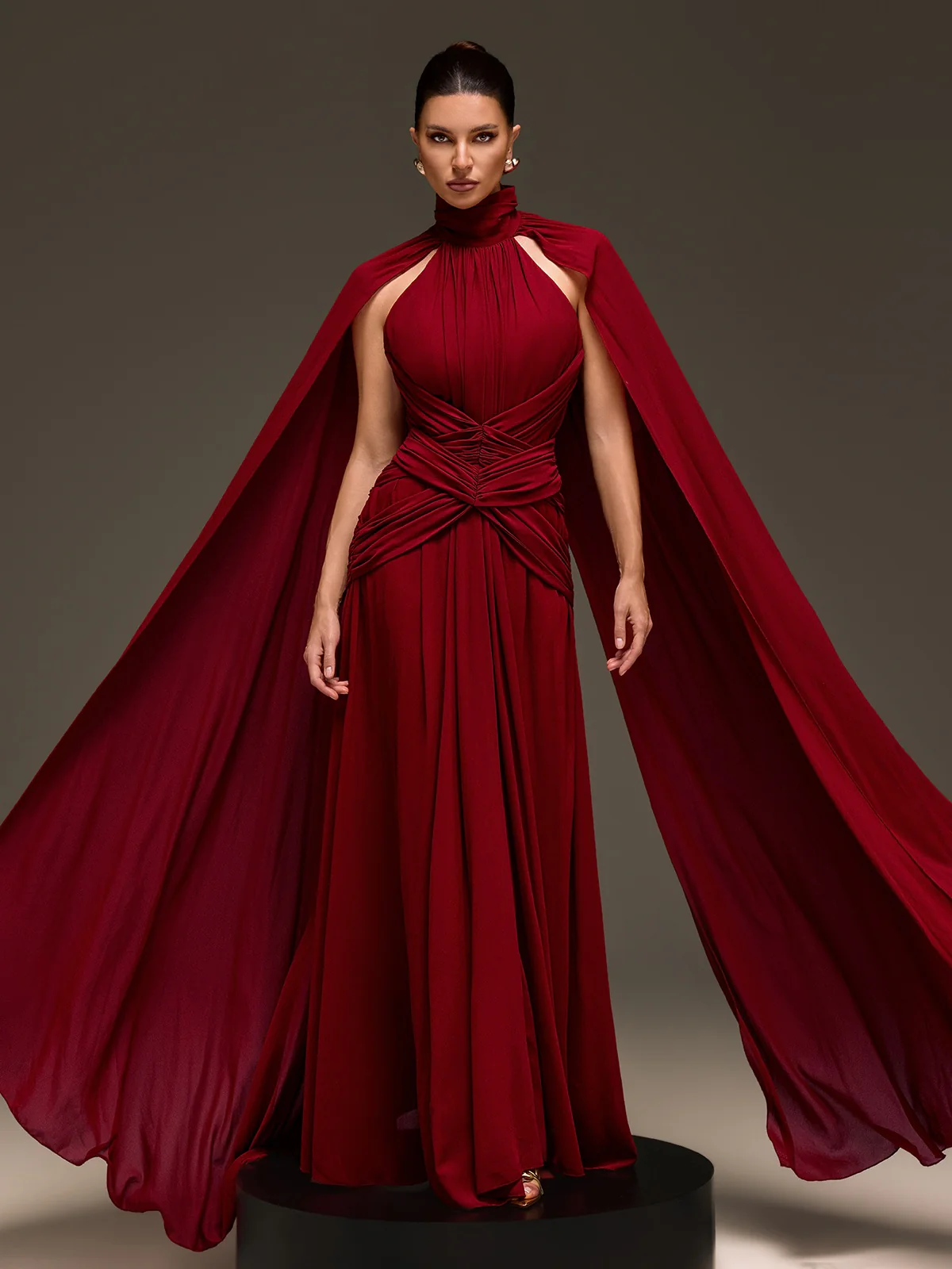 Evarix Cape Sleeve Maxi Dress