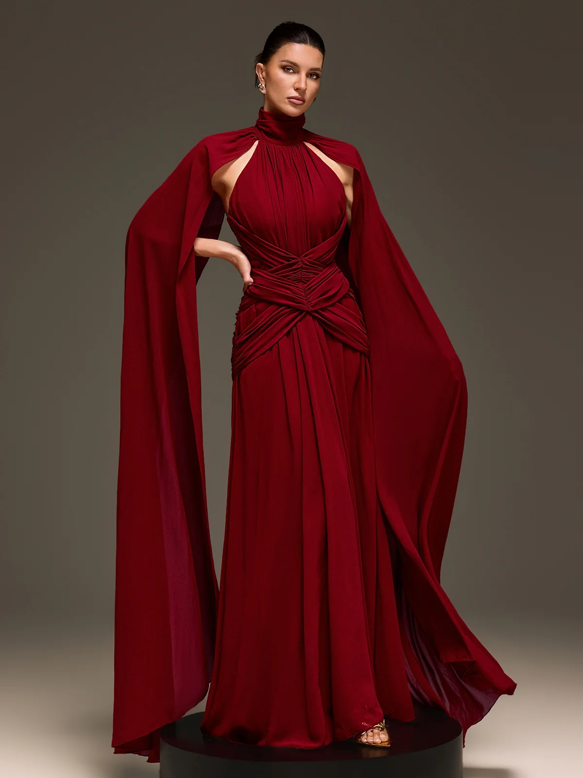 Evarix Cape Sleeve Maxi Dress - Image 2