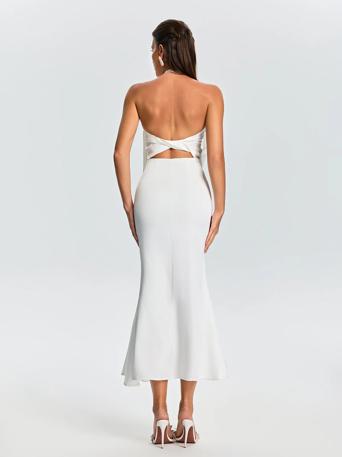 Fareeda Cowl Neck Satin Midi Dress - Image 6