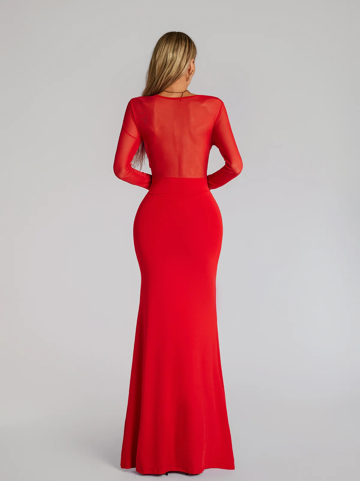 Fares Long Sleeve Tie Up Maxi Dress - Image 6