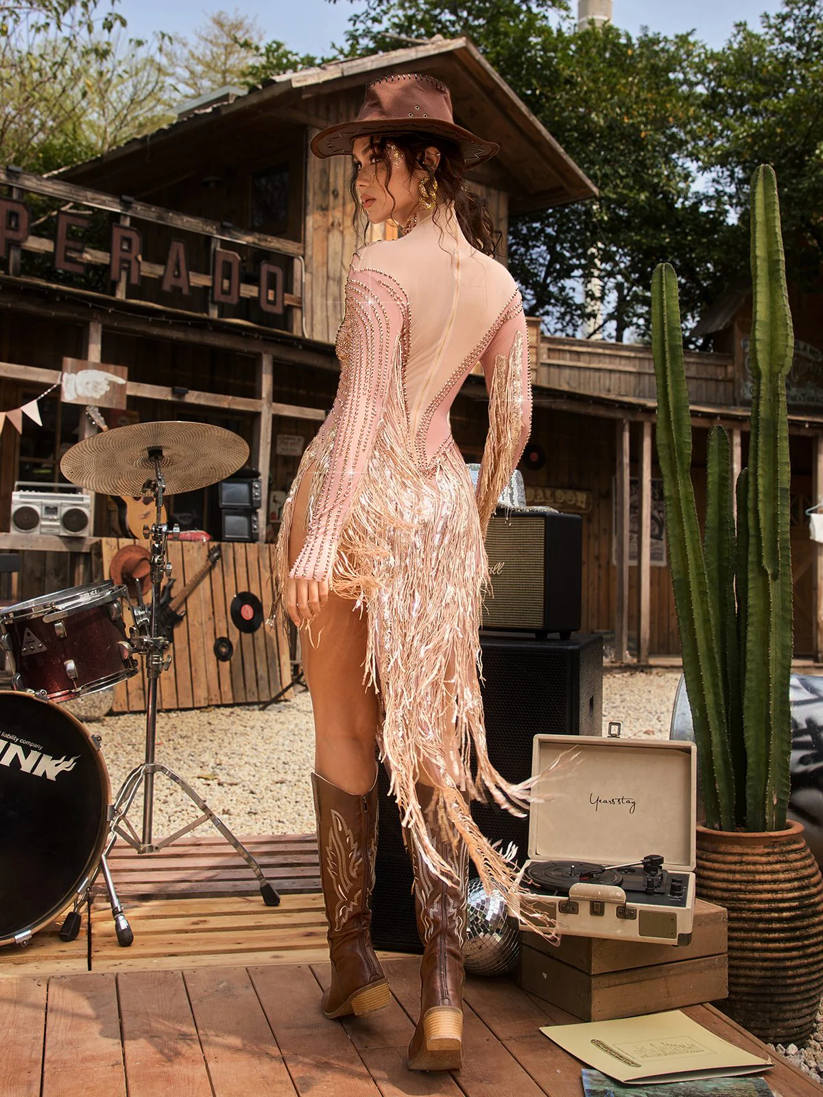 Farnyx Rhinestone Fringe Mini Dress - Image 6