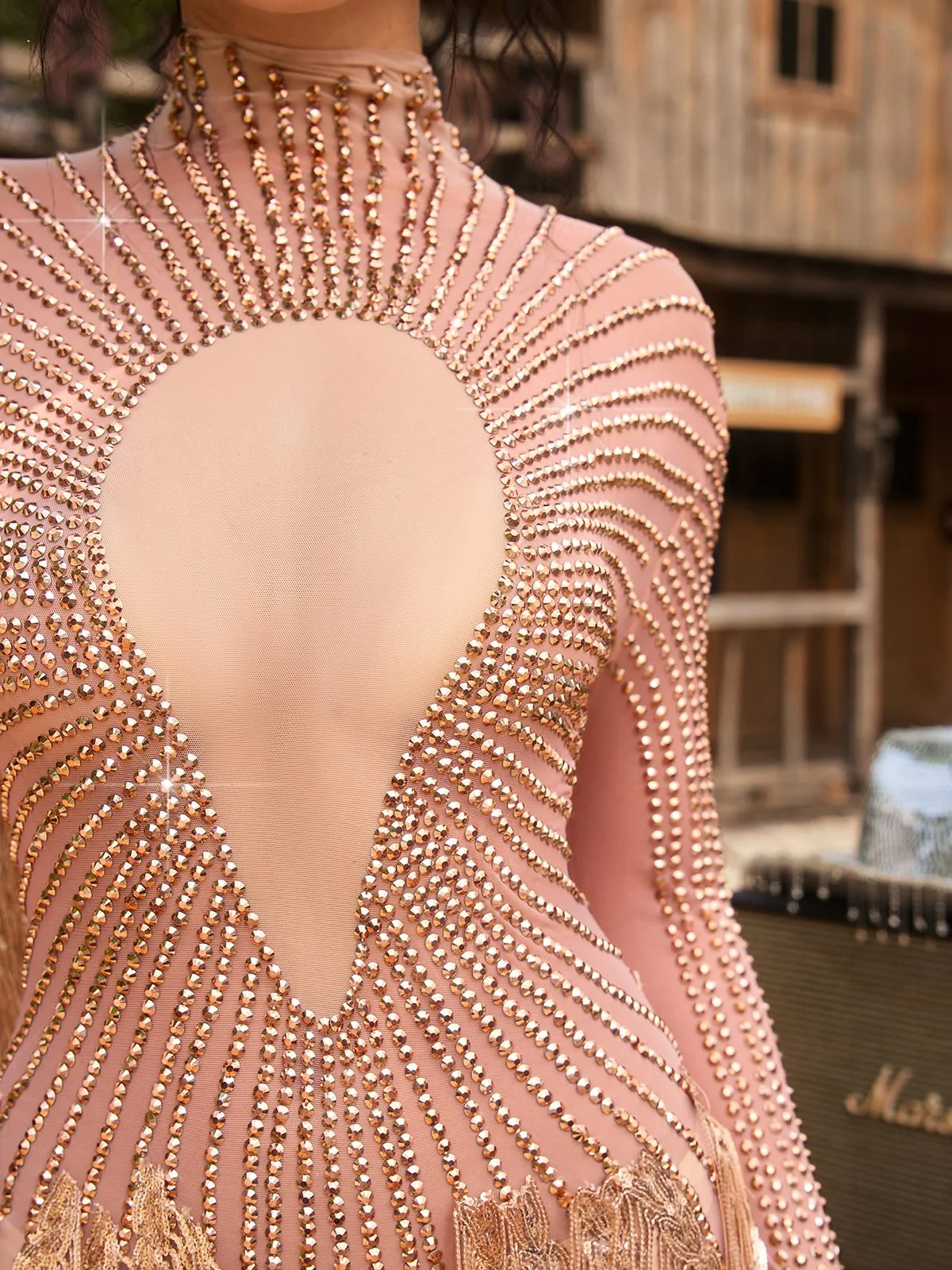 Farnyx Rhinestone Fringe Mini Dress - Image 7