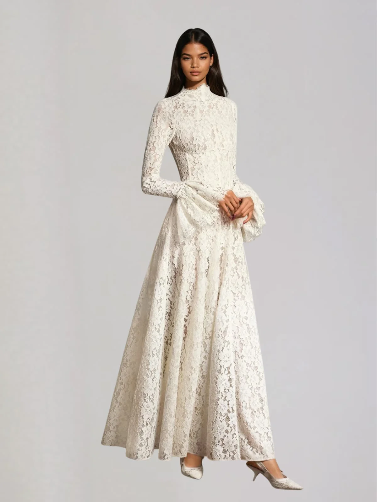 Ferith Bell Sleeve Lace Maxi Dress - Image 2