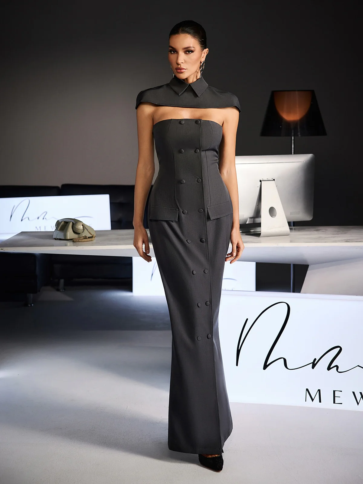Fido Strapless Double Breasted Dress Set