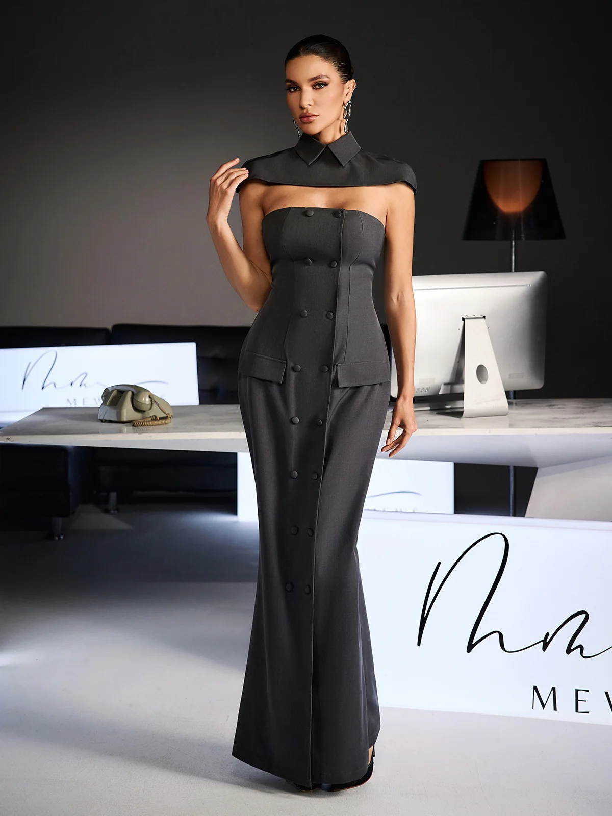 Fido Strapless Double Breasted Dress Set - Image 2