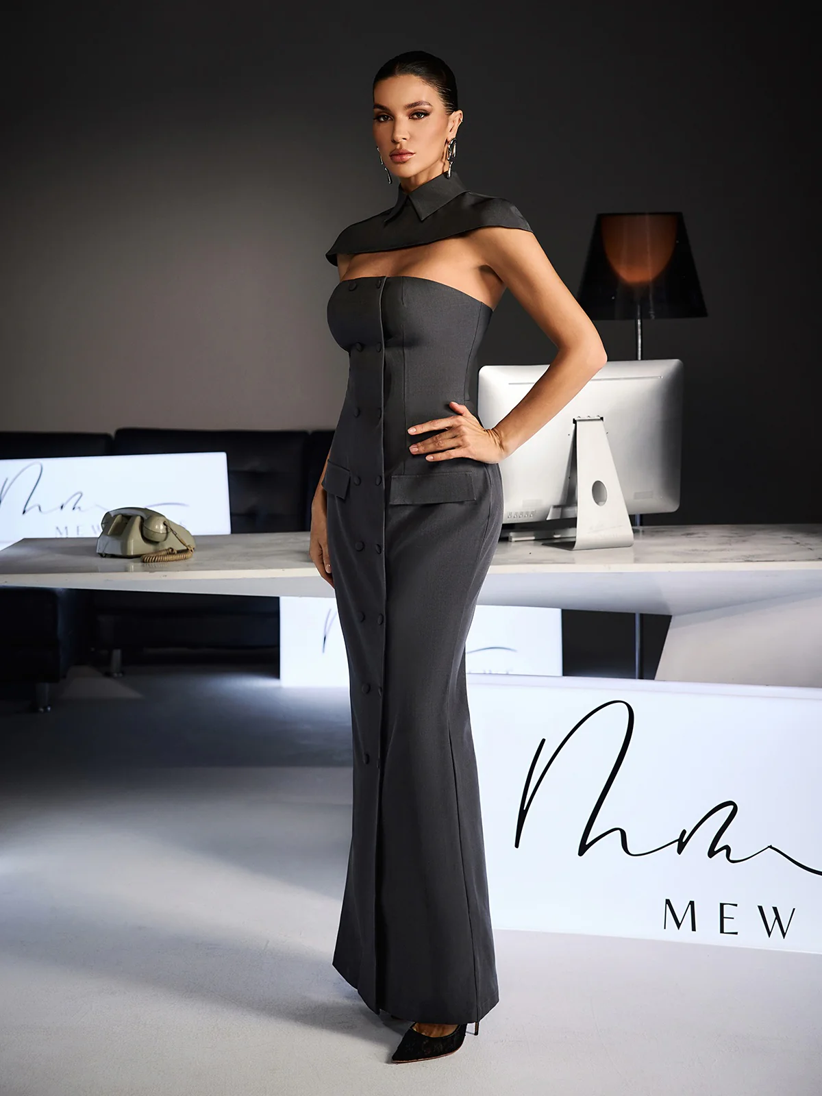 Fido Strapless Double Breasted Dress Set - Image 3