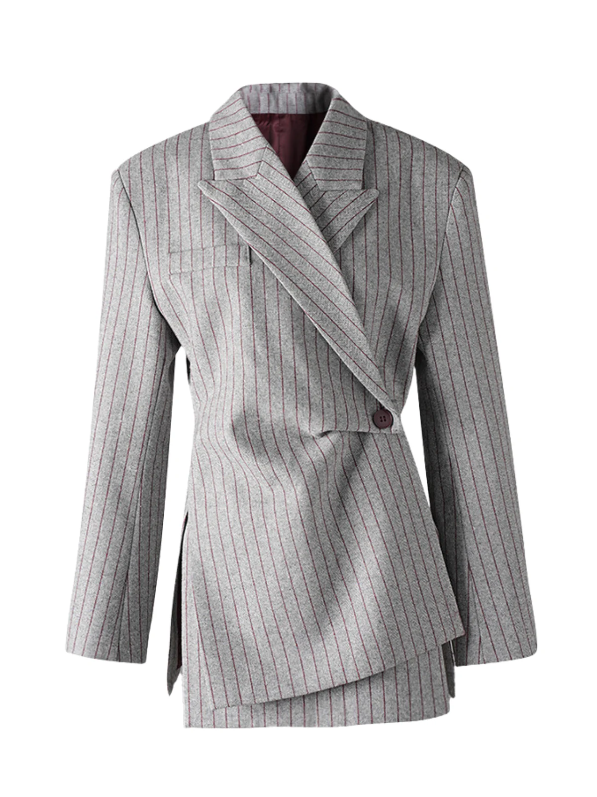 Firnara Folded Collar Stripe Blazer - Image 3