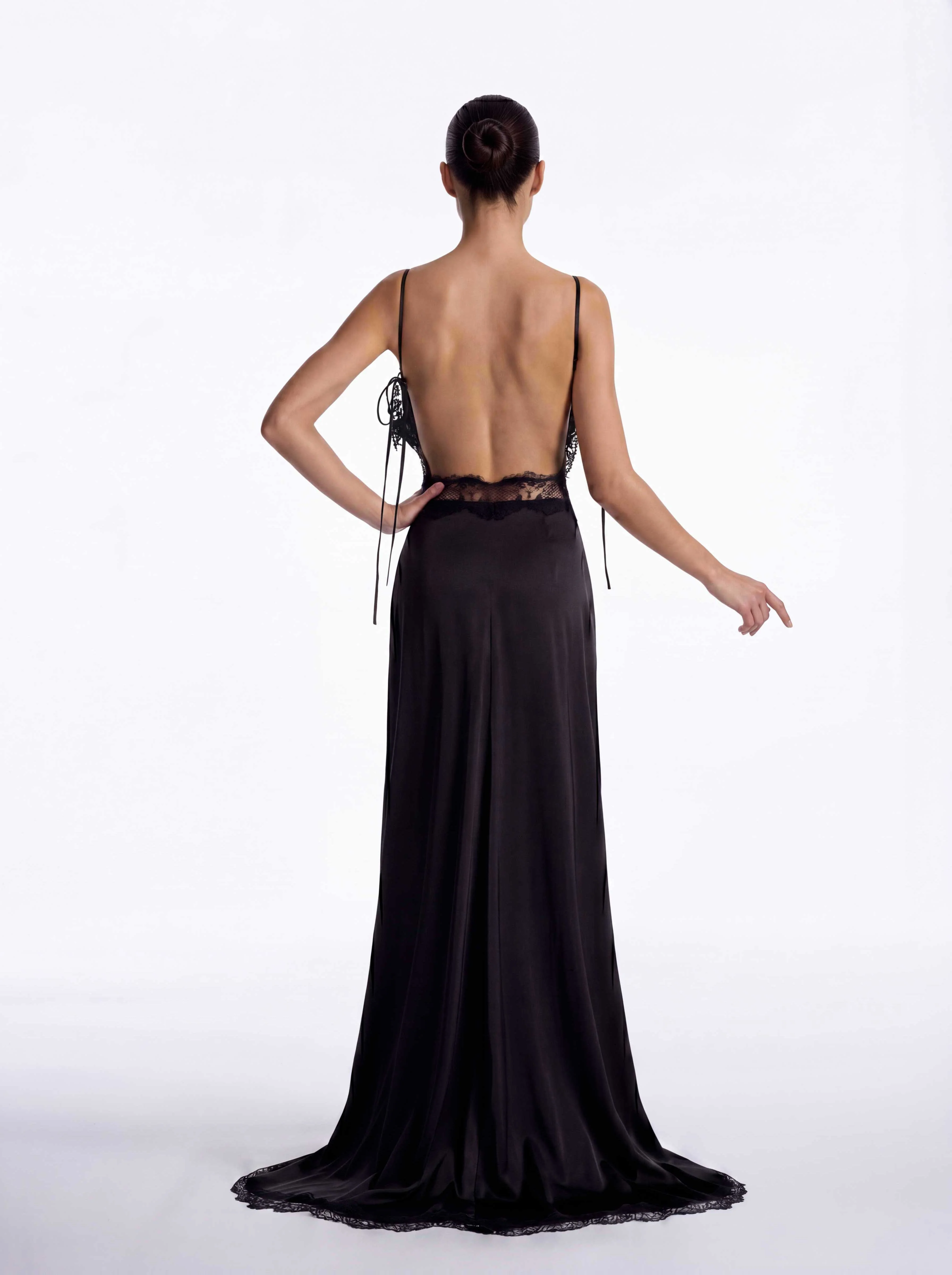 Flaminio Spaghetti Lace Split Maxi Dress - Image 3