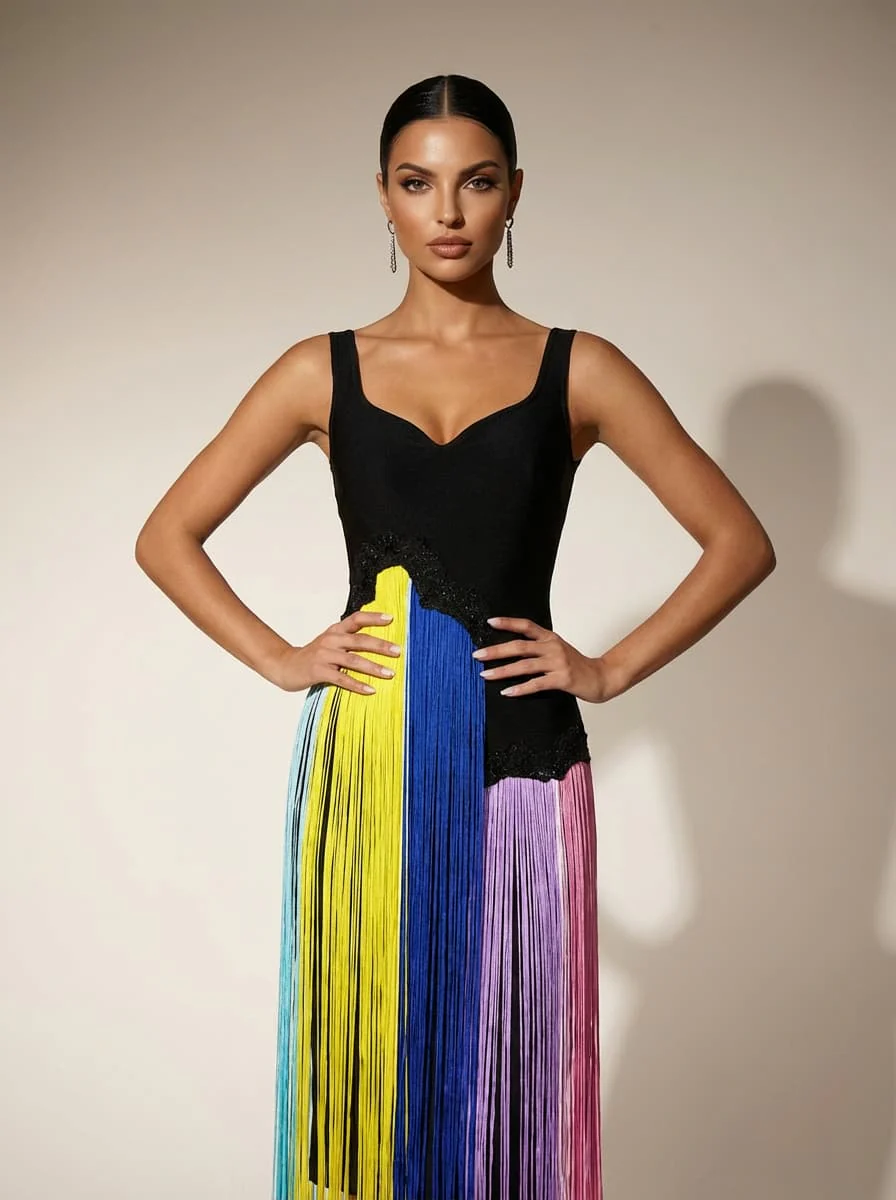 Flavianus Sleeveless Fringe Midi Dress - Image 2
