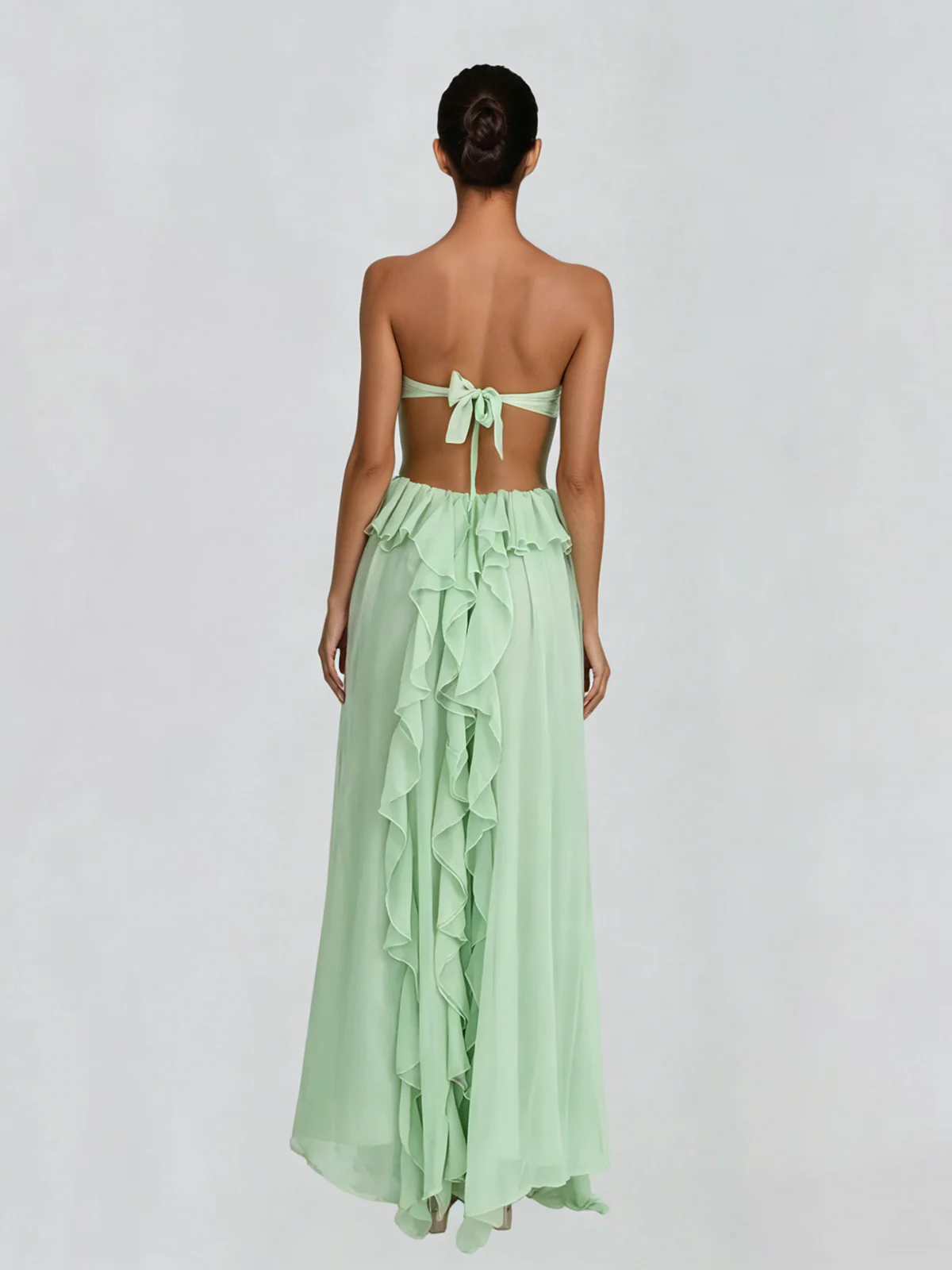 Fyntrix Strapless Ruffle Maxi Dress In Mint - Image 5