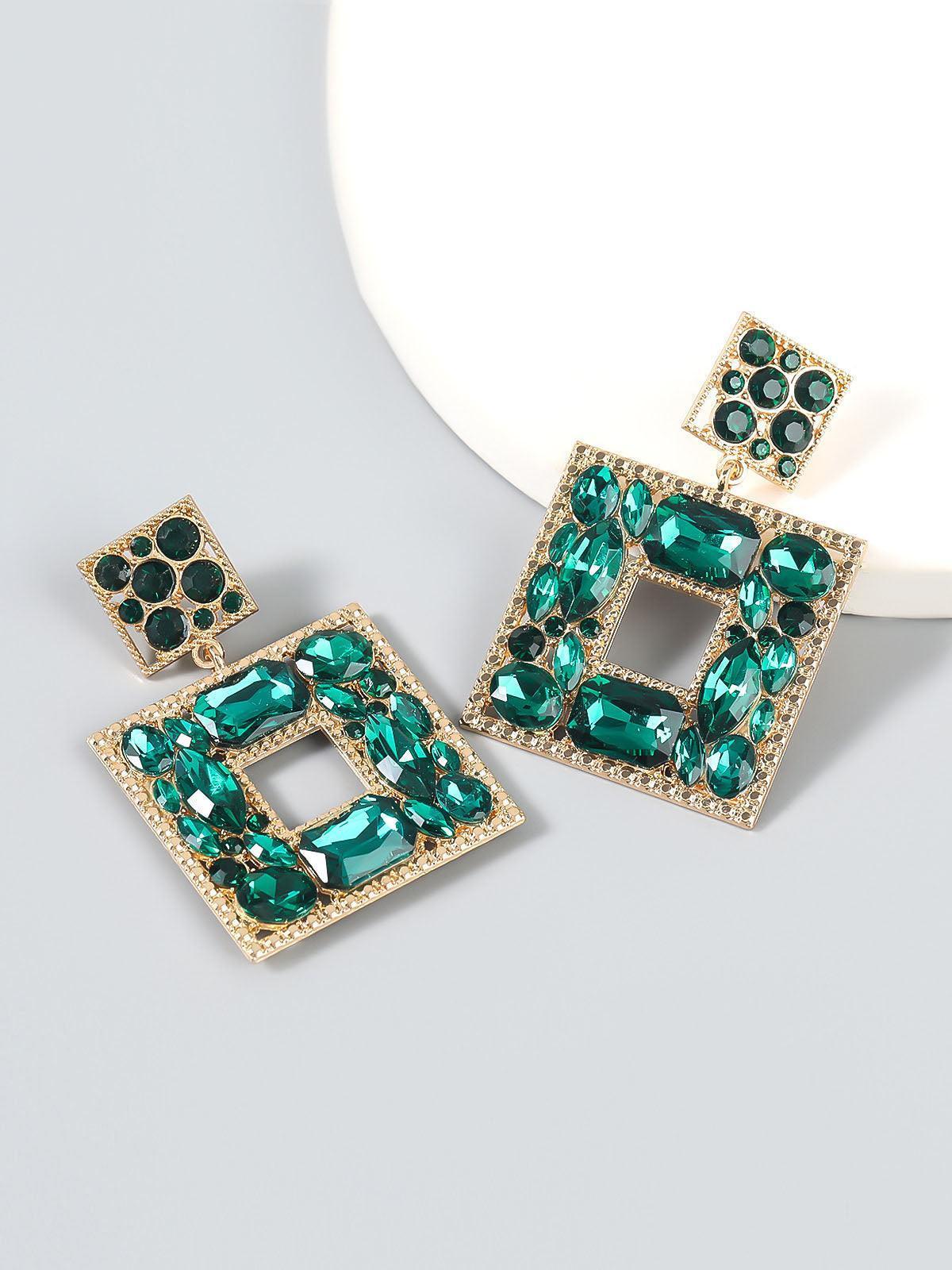 Gem Door Knocker Statement Earrings - Image 2
