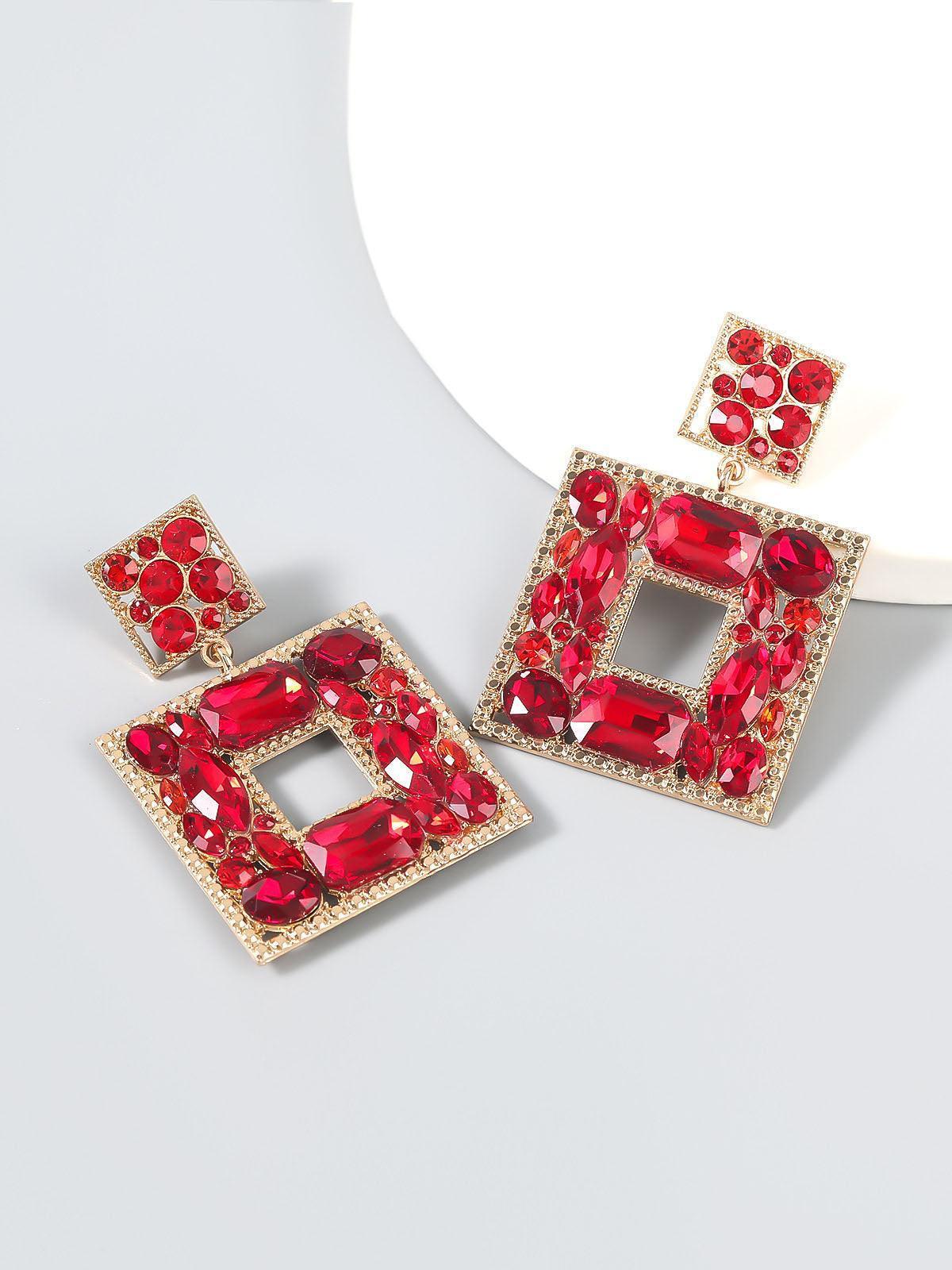 Gem Door Knocker Statement Earrings - Image 3