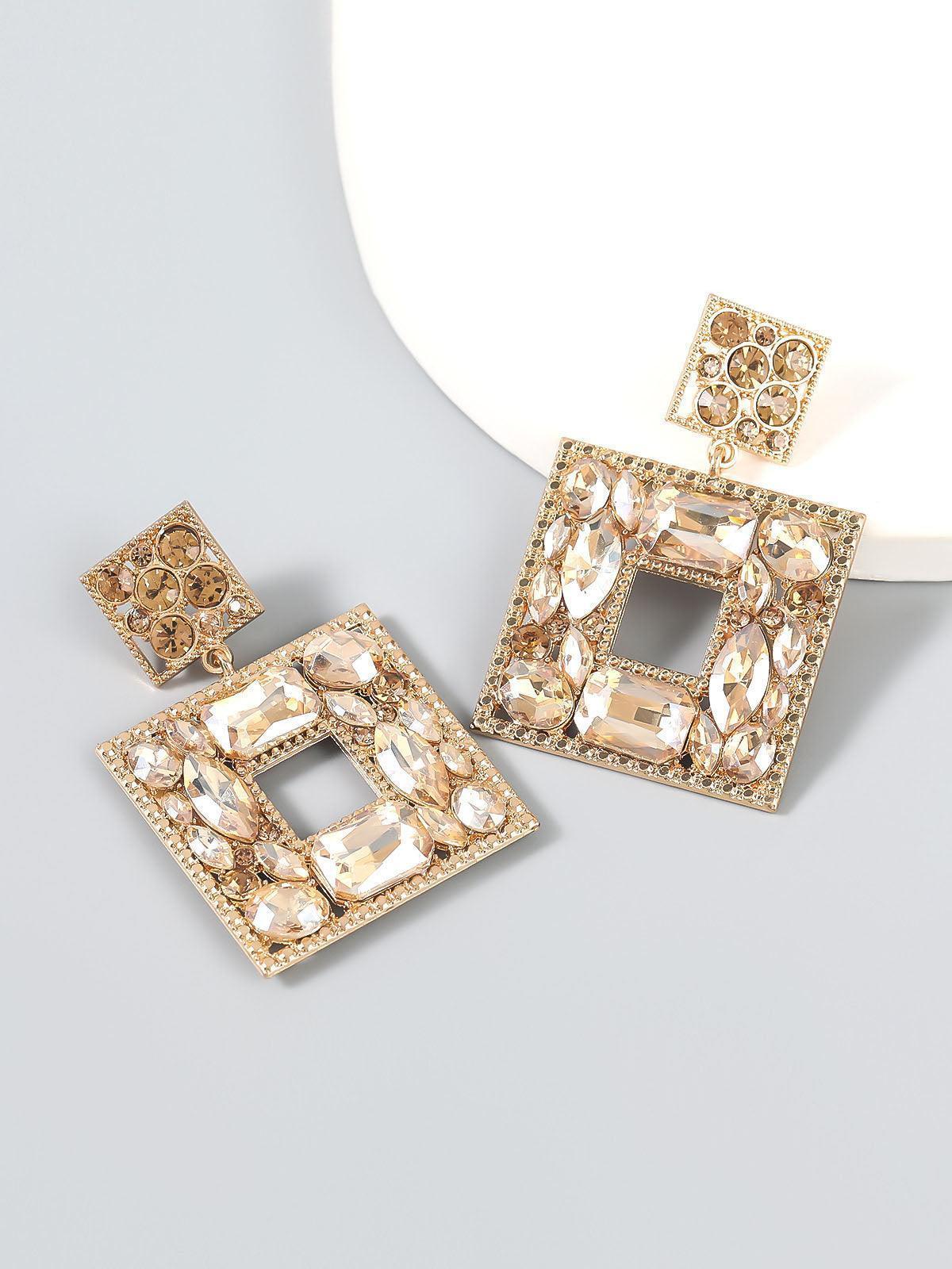 Gem Door Knocker Statement Earrings - Image 4