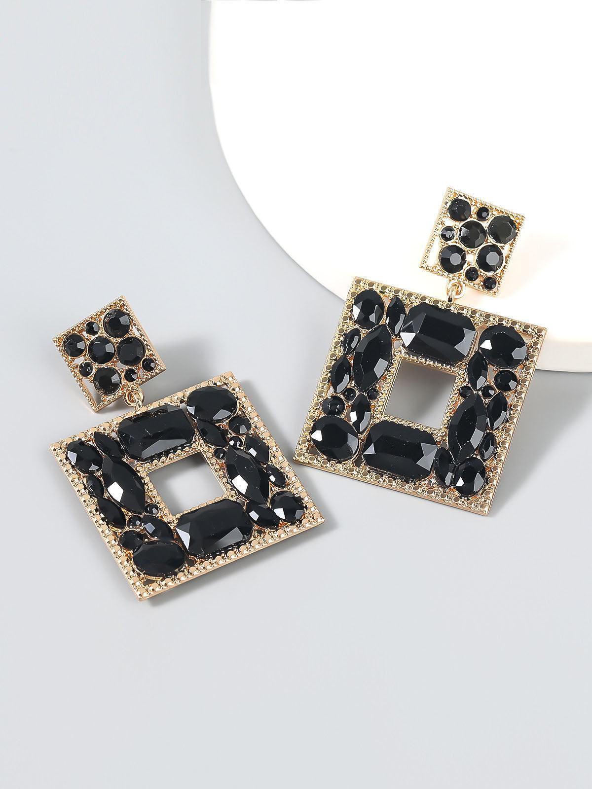 Gem Door Knocker Statement Earrings - Image 5