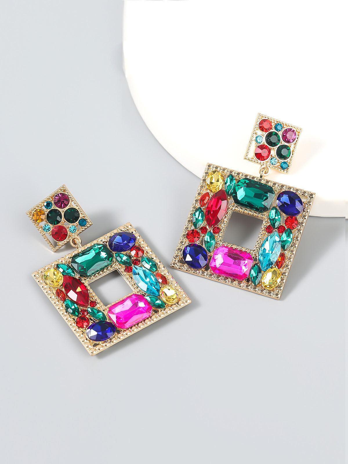 Gem Door Knocker Statement Earrings - Image 7