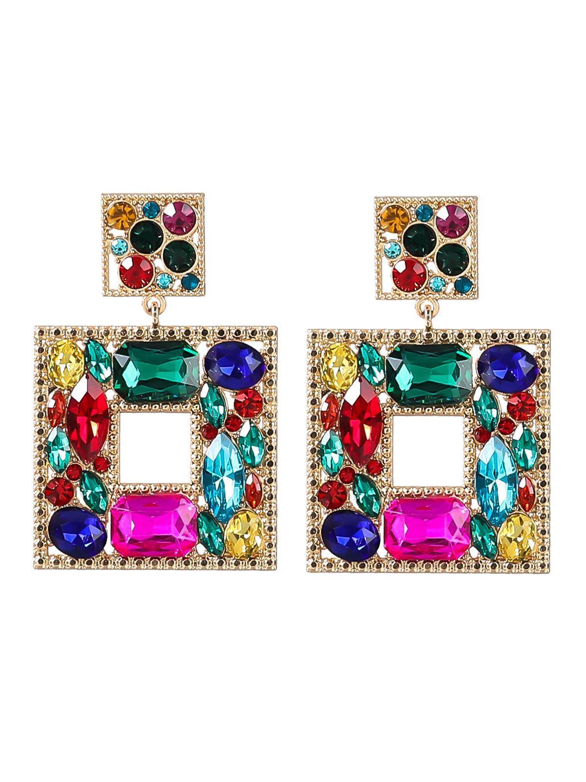 Gem Door Knocker Statement Earrings - Image 9