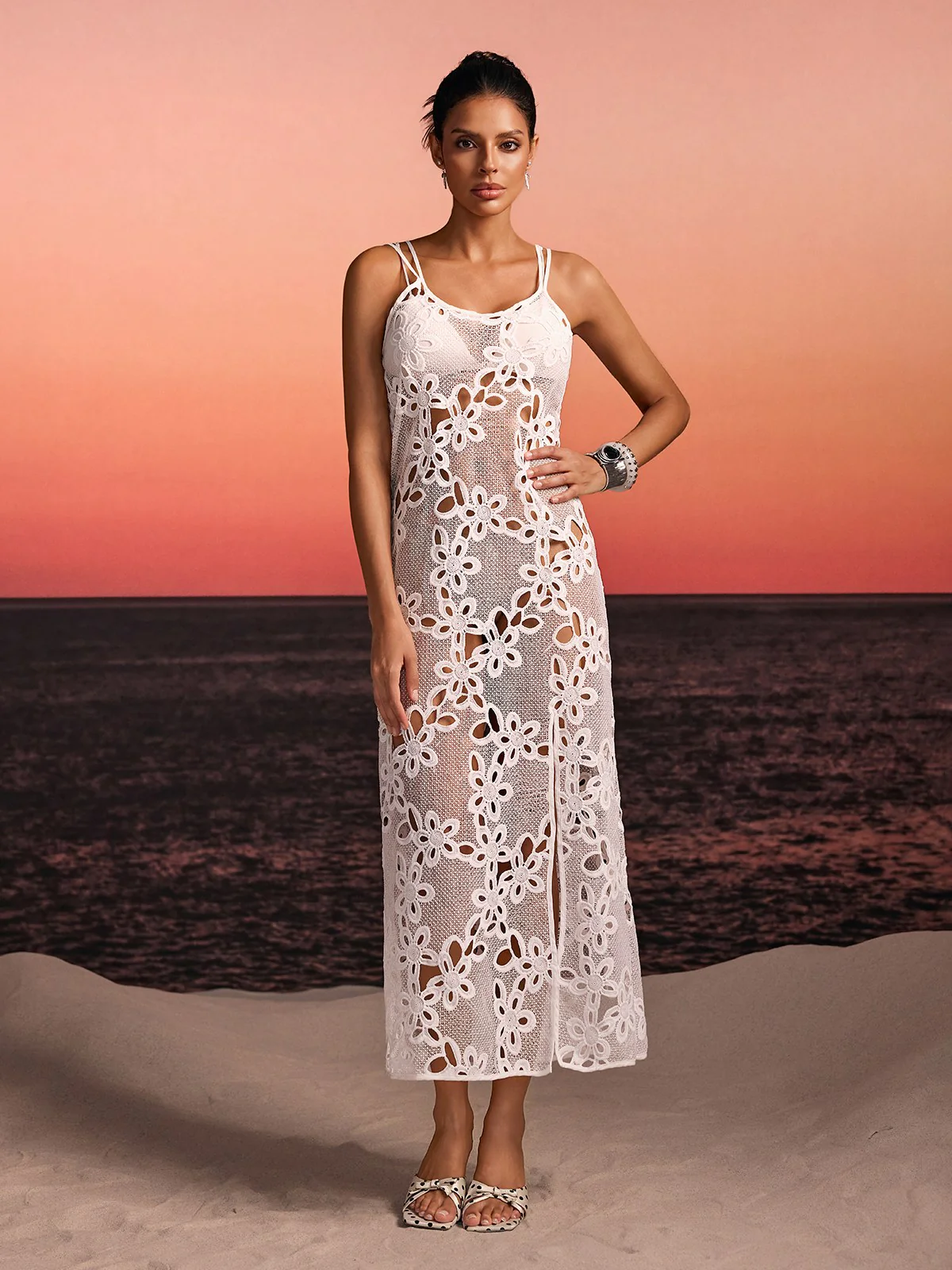 Gintor Spaghetti Cutout Split Cover Up - Image 3