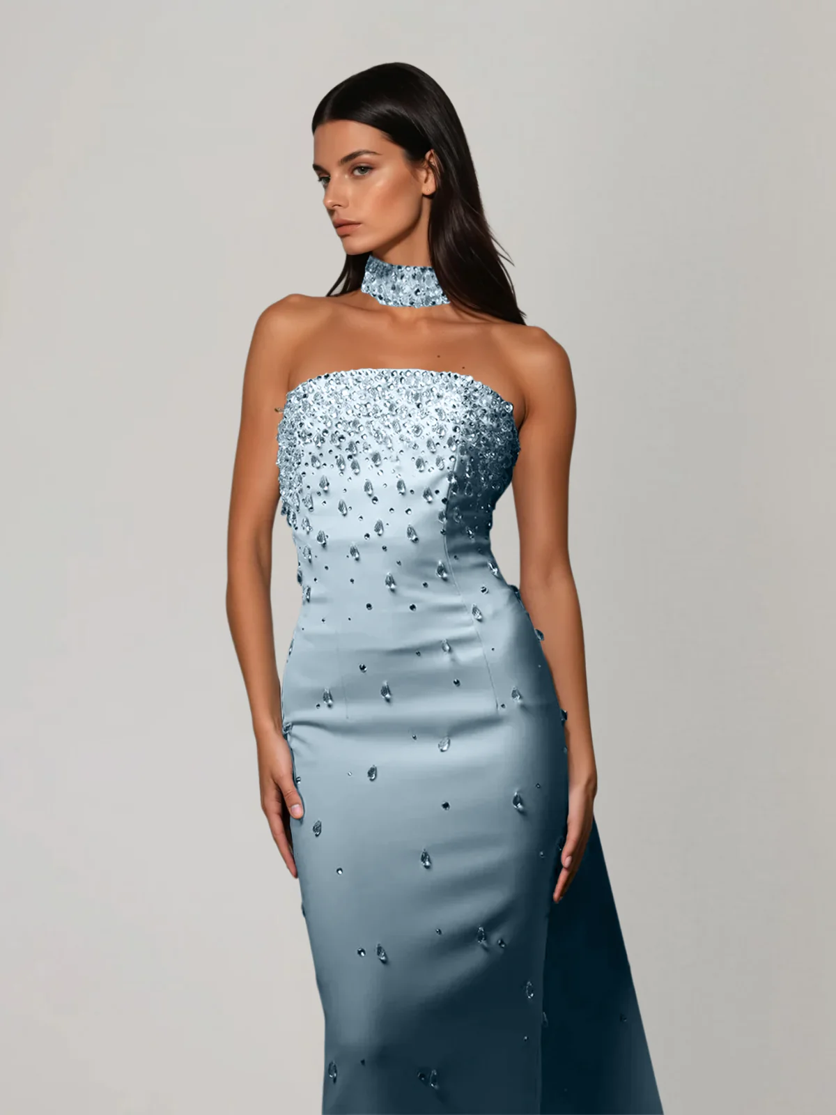Gireth Draped Crystal Maxi Dress - Image 2